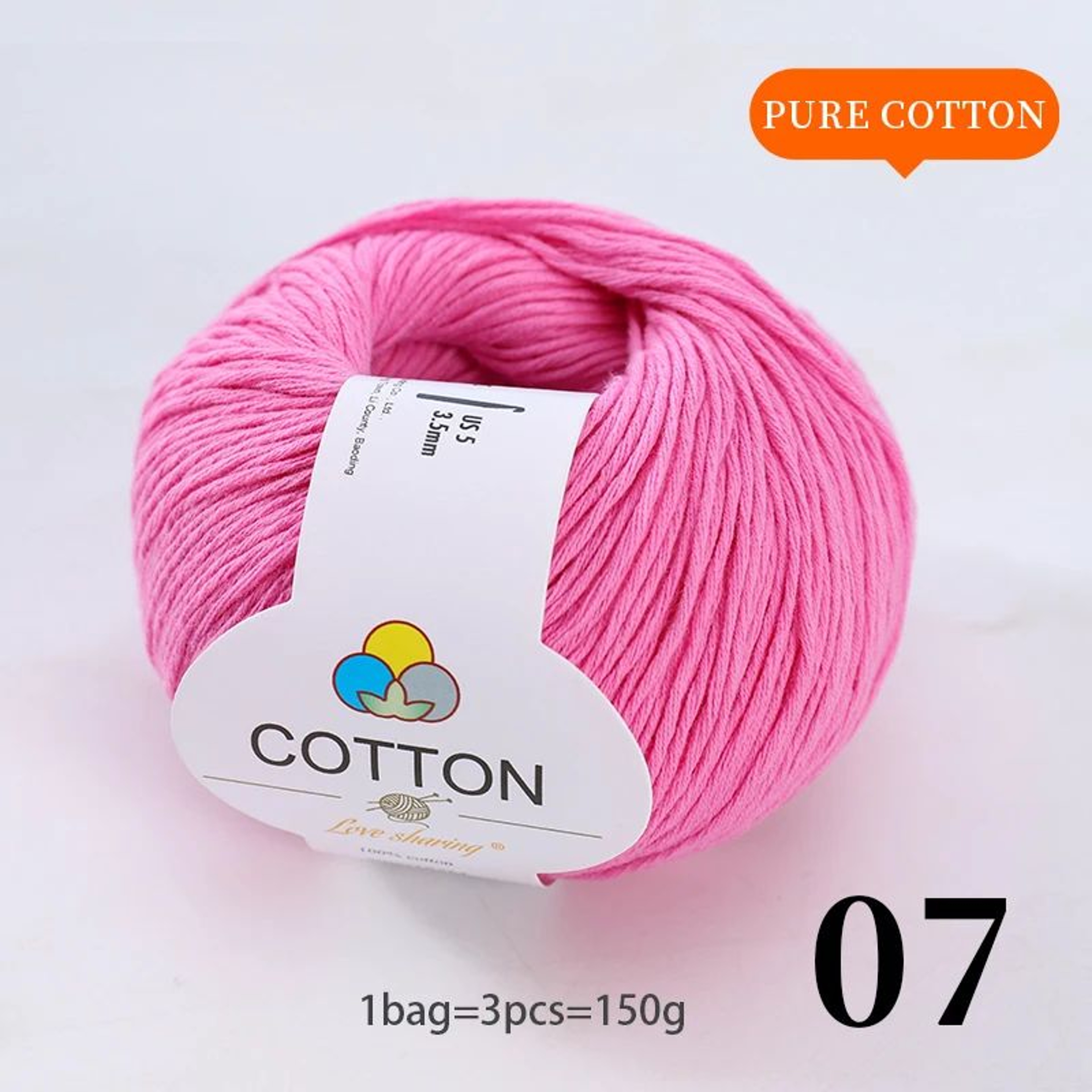 100 Percent Pure Cotton Yarn Set For Knitting And Crochet 12