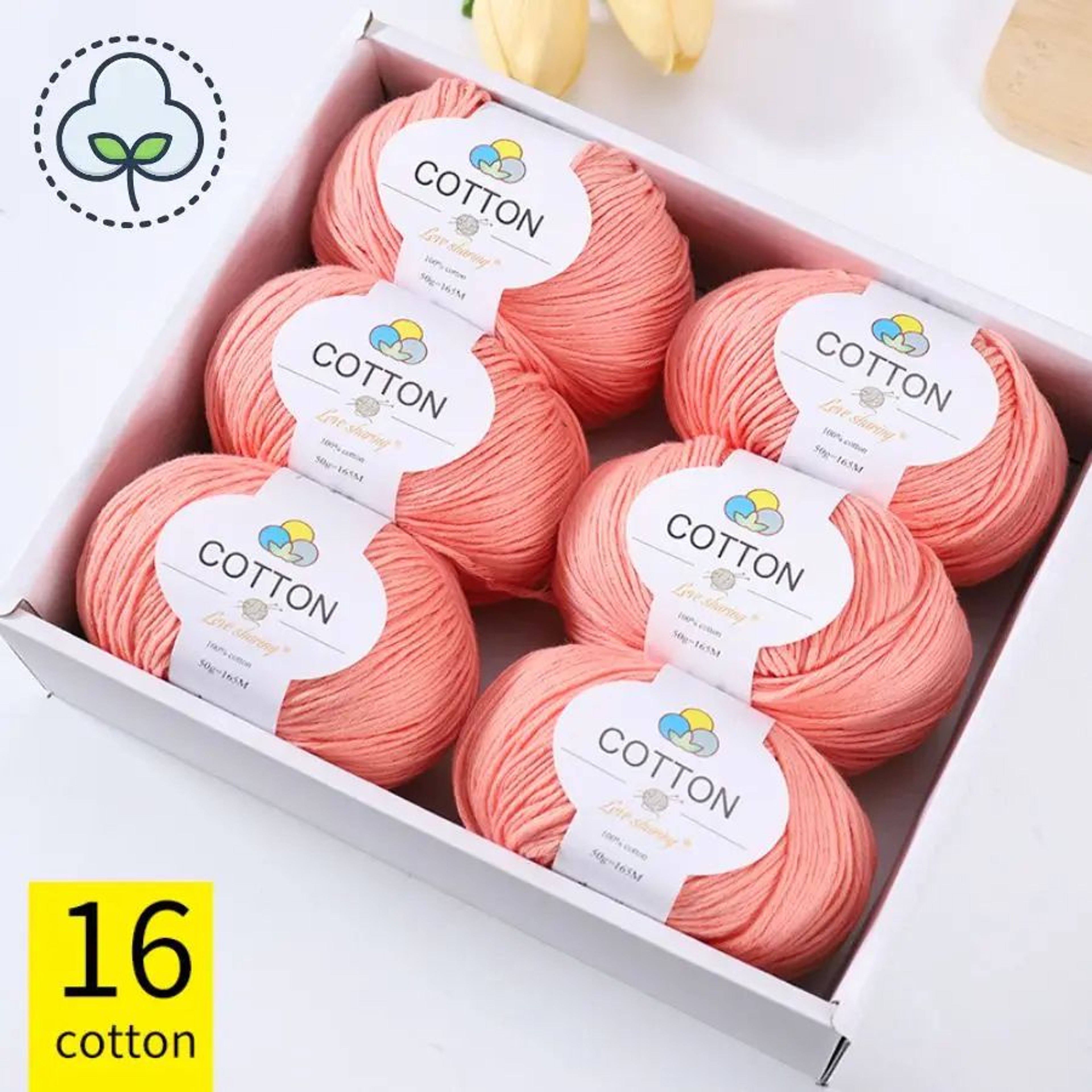 100 Percent Cotton Yarn Set 8 Ply 6 Pack 17