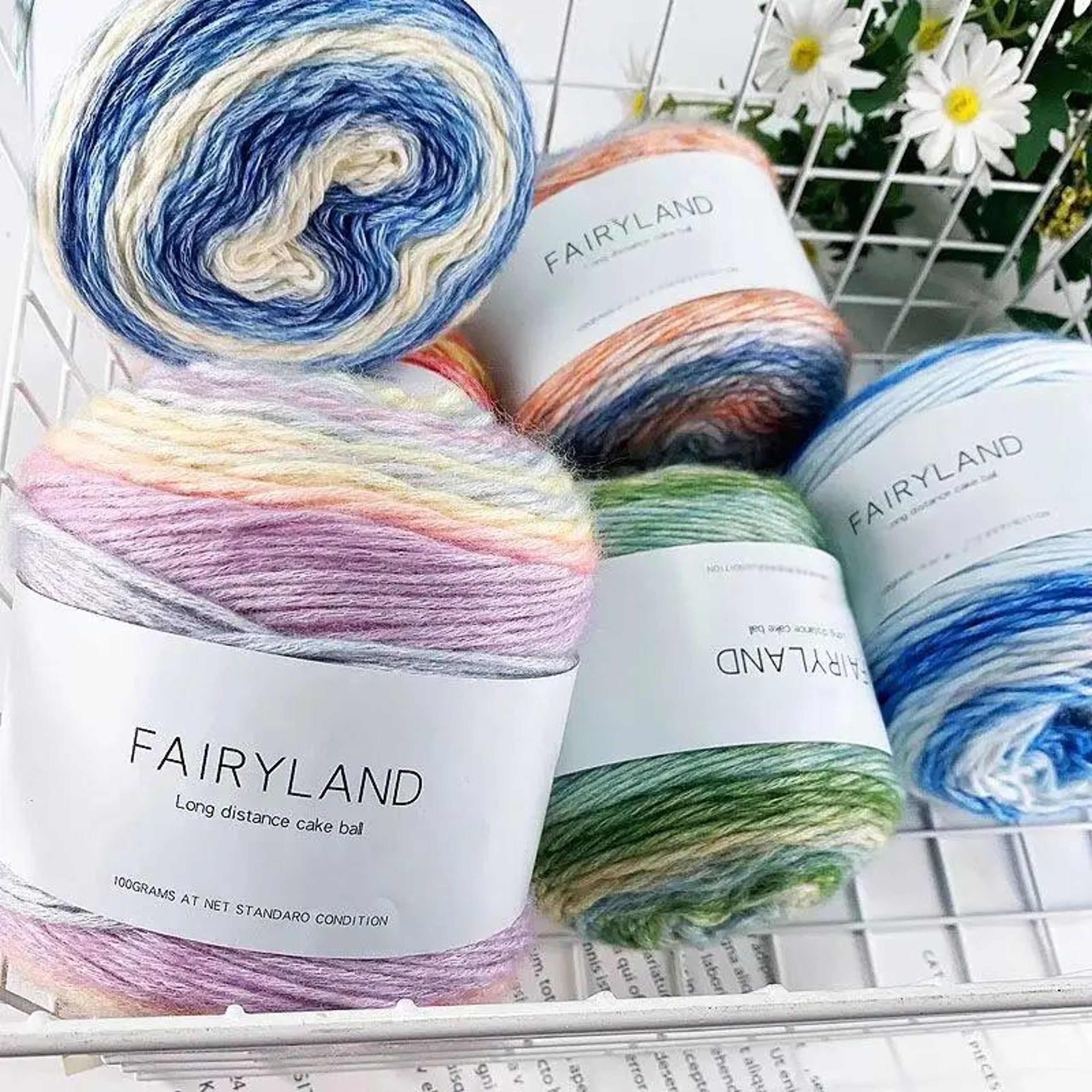 Rainbow Gradient Cake Yarn Set For Knitting And Crochet 0