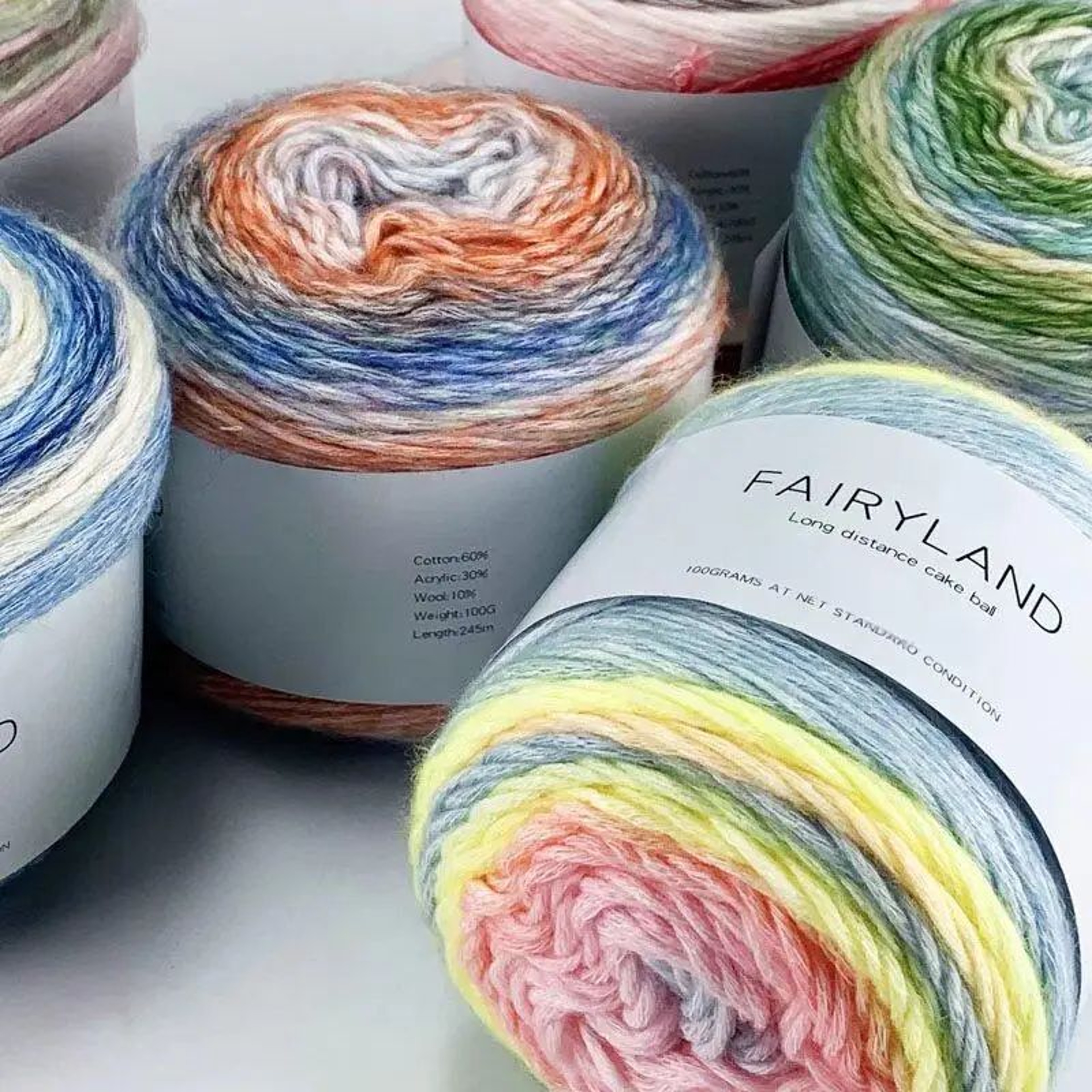 Rainbow Gradient Cake Yarn Set For Knitting And Crochet 2