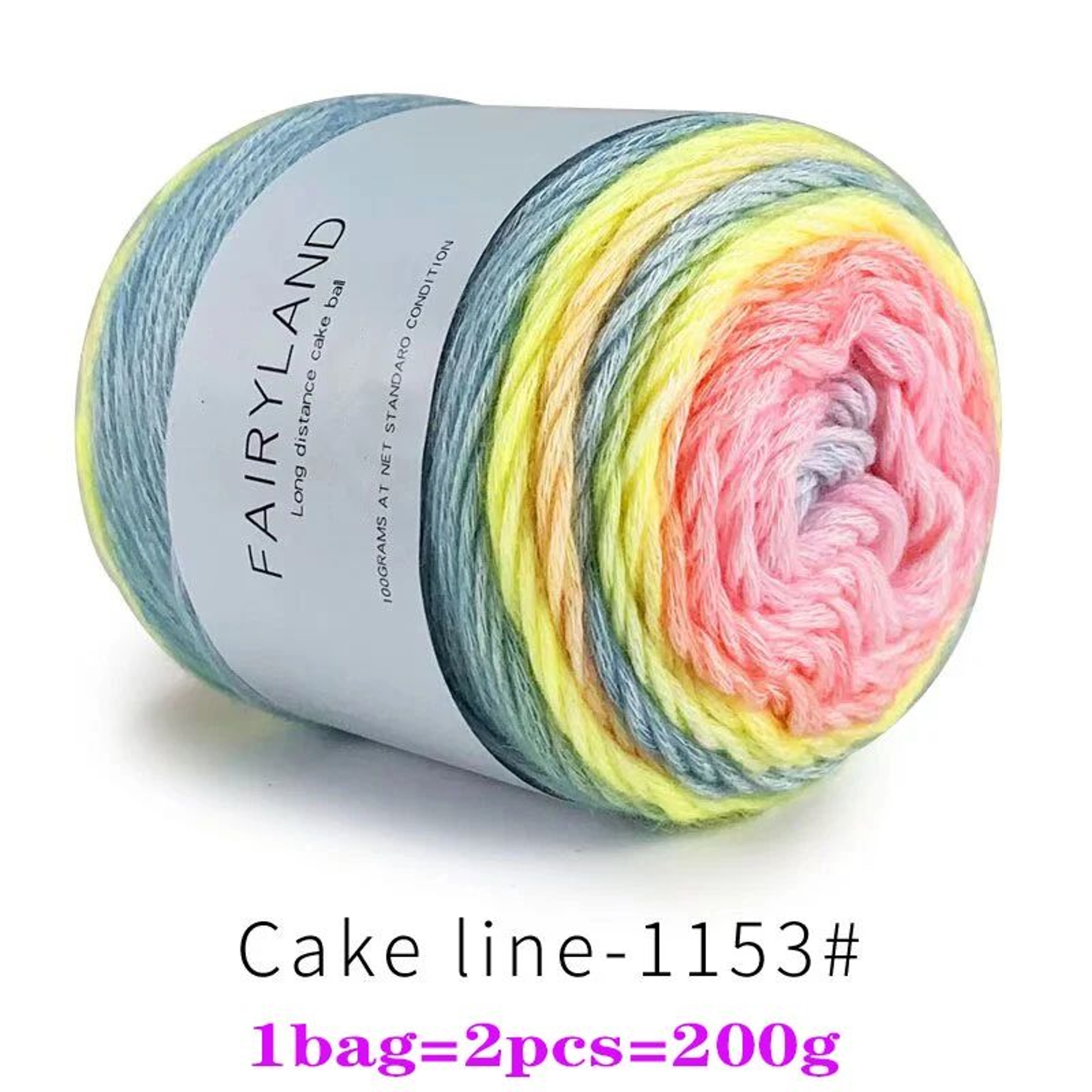 Rainbow Gradient Cake Yarn Set For Knitting And Crochet 7