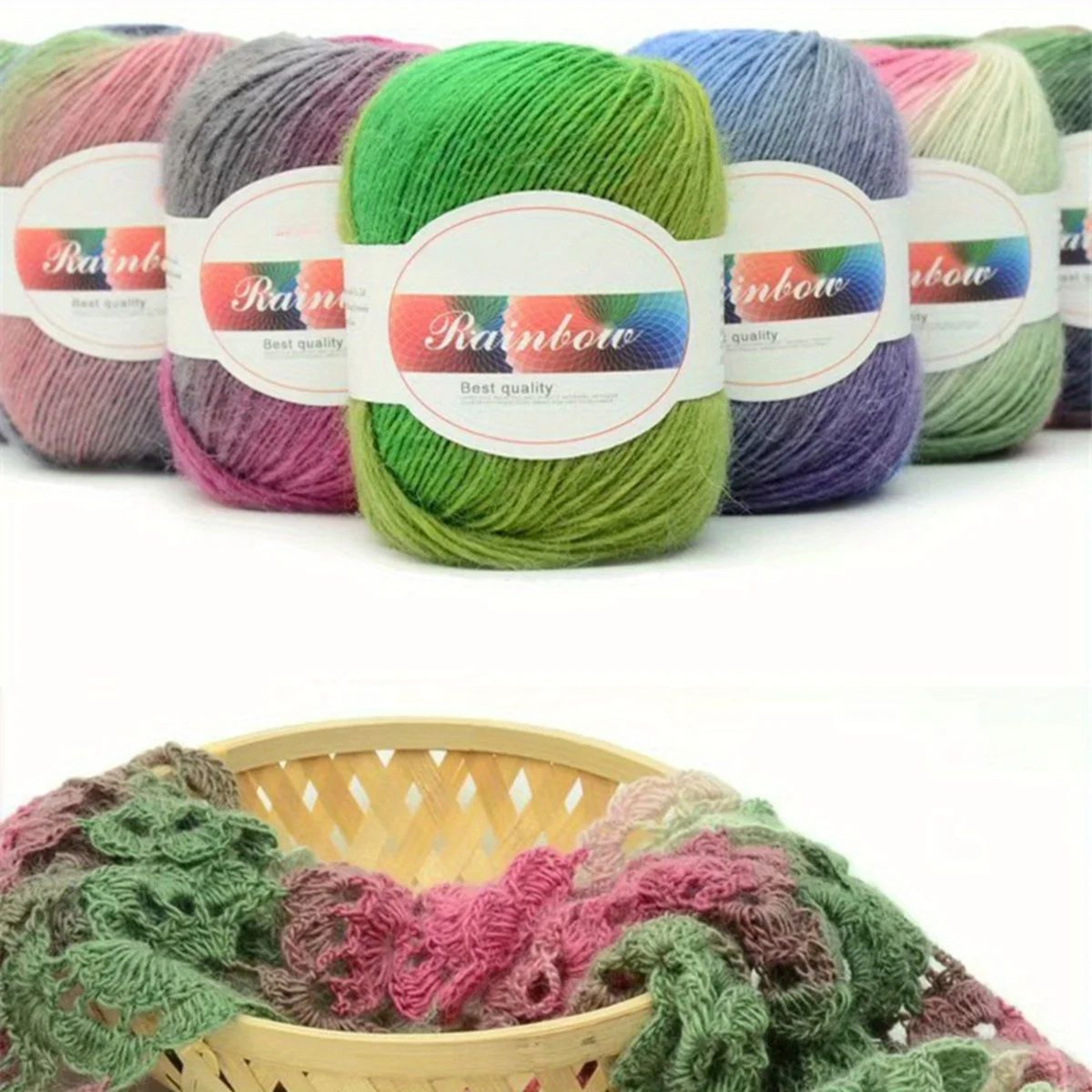 5 Pack Rainbow Wool Yarn For Crochet And Knitting 3
