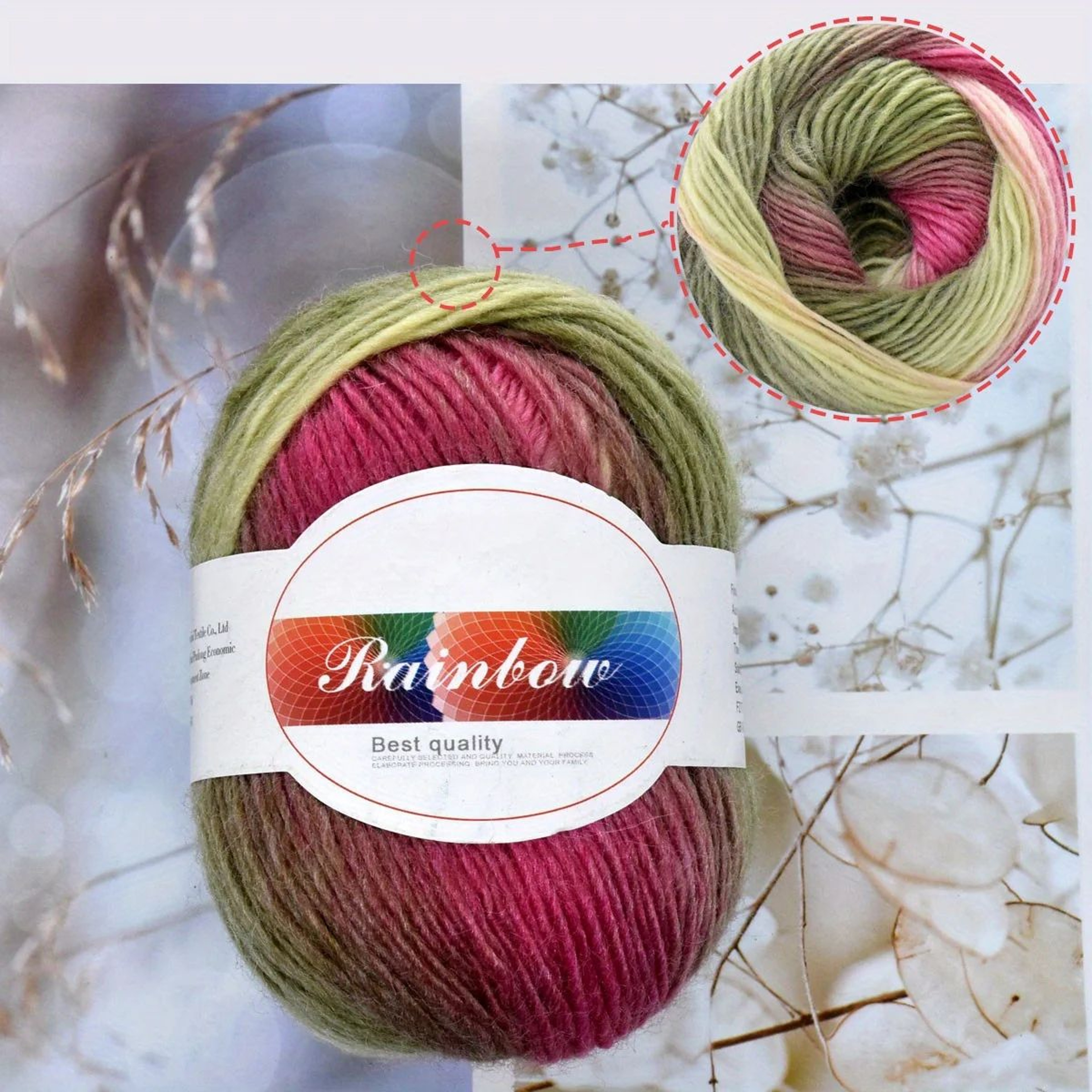 5 Pack Rainbow Wool Yarn For Crochet And Knitting 9