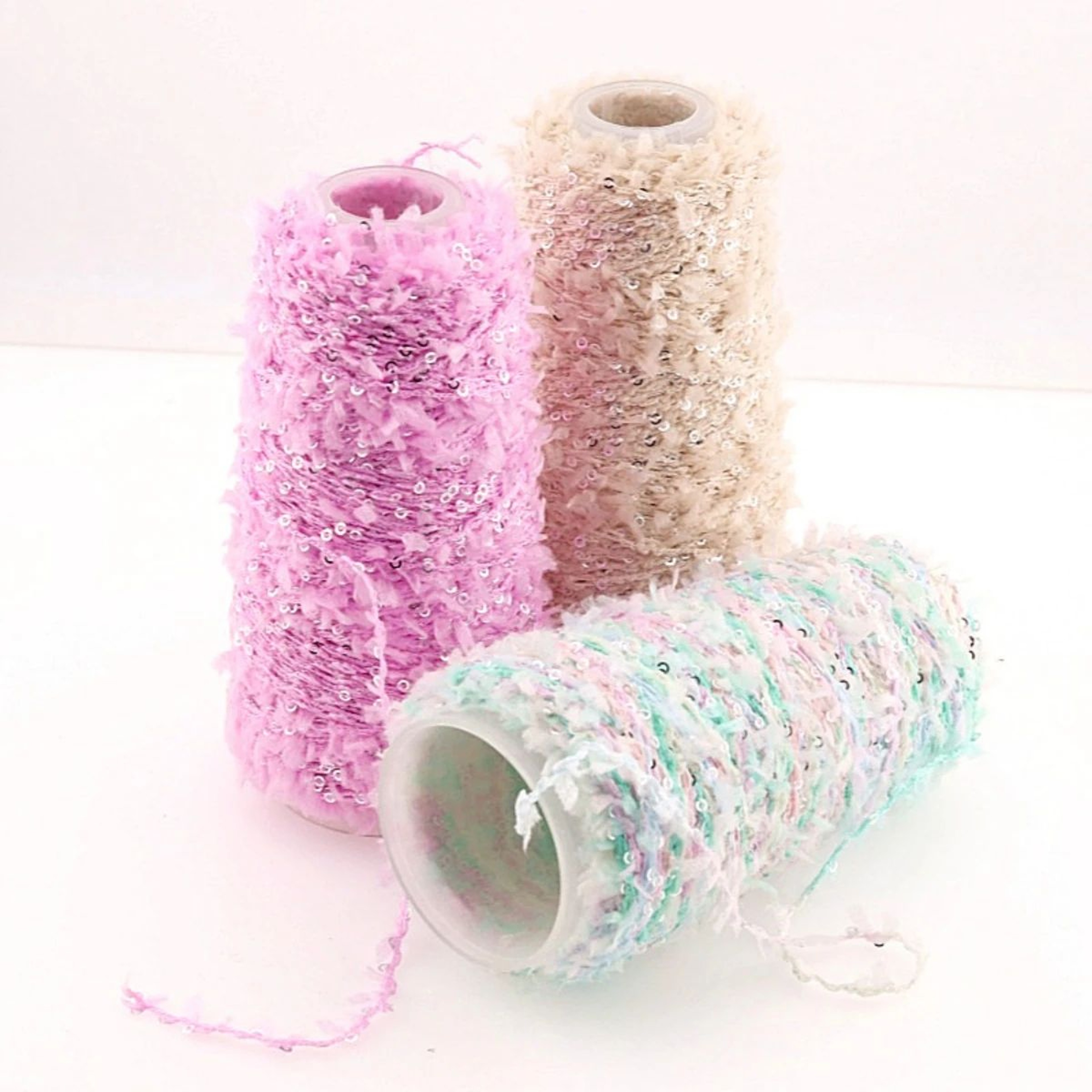 Silk Sequin Fancy Yarn 18 Oz For Knitting And Crochet 0
