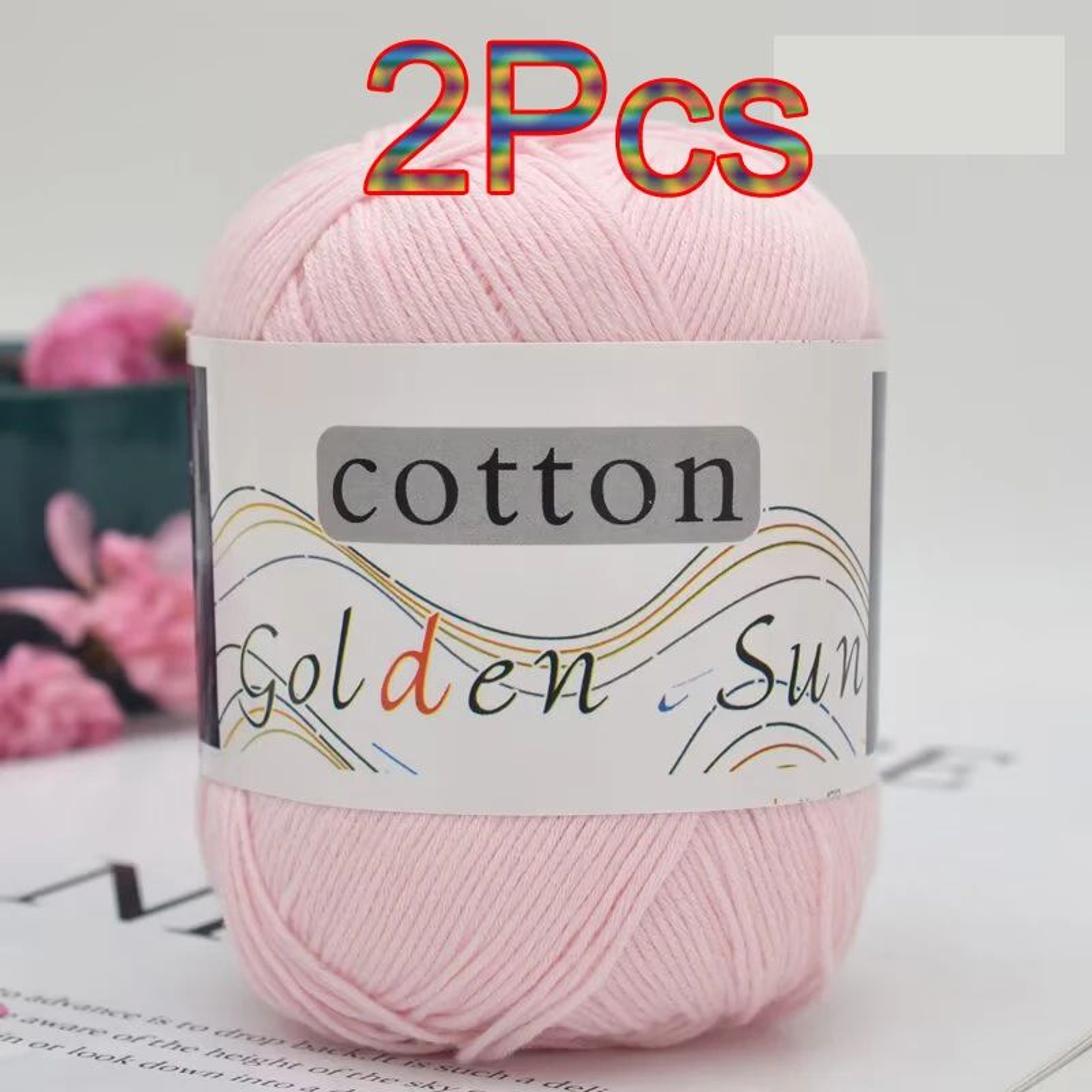 2 Piece Cotton Yarn Set For Knitting And Crochet 25