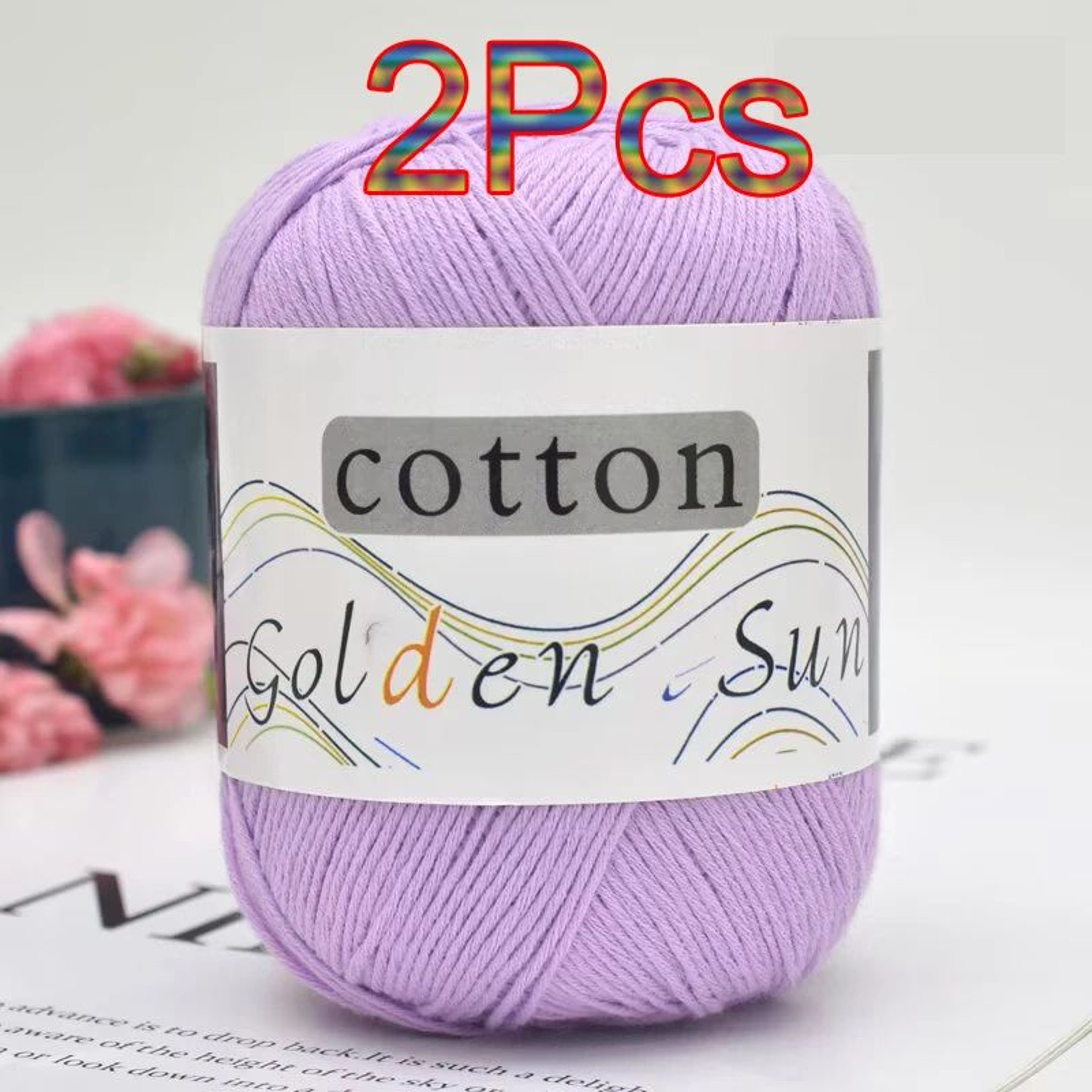 2 Piece Cotton Yarn Set For Knitting And Crochet 29