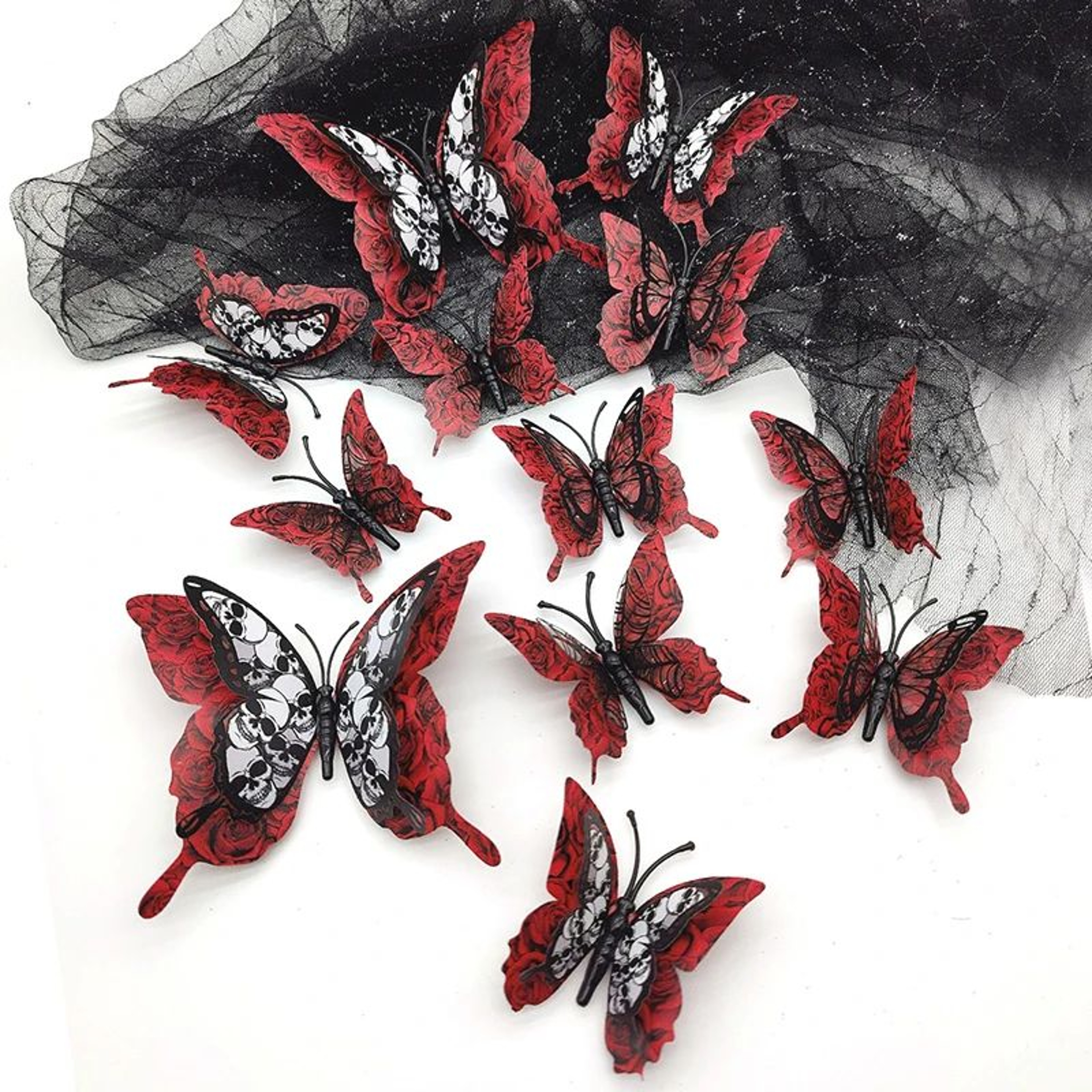 12 Piece 3D Halloween Butterfly Wall Sticker Set 0