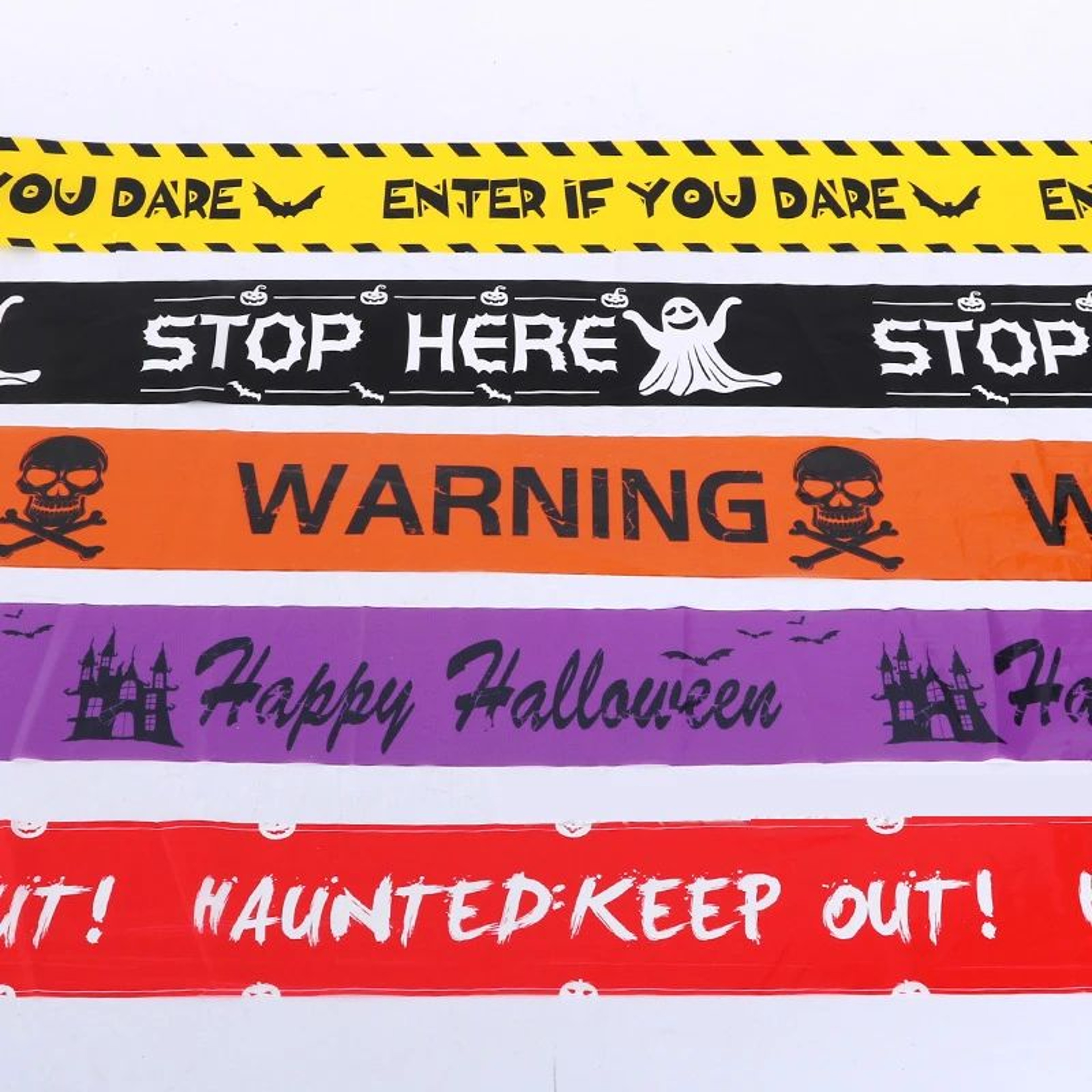 Halloween Warning Tape And Skull Decoration Prop 4