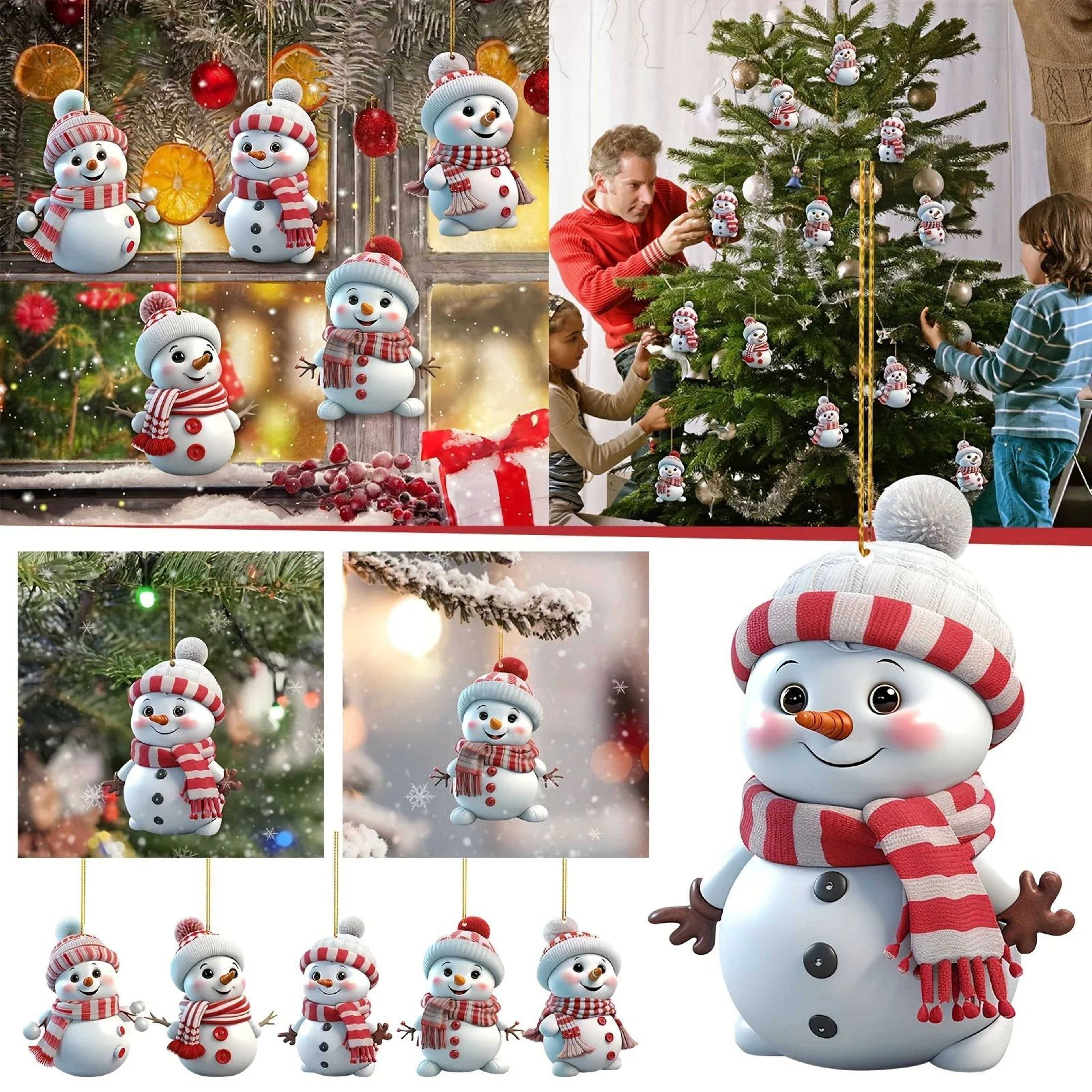 Acrylic Snowman Christmas Tree Ornaments 0