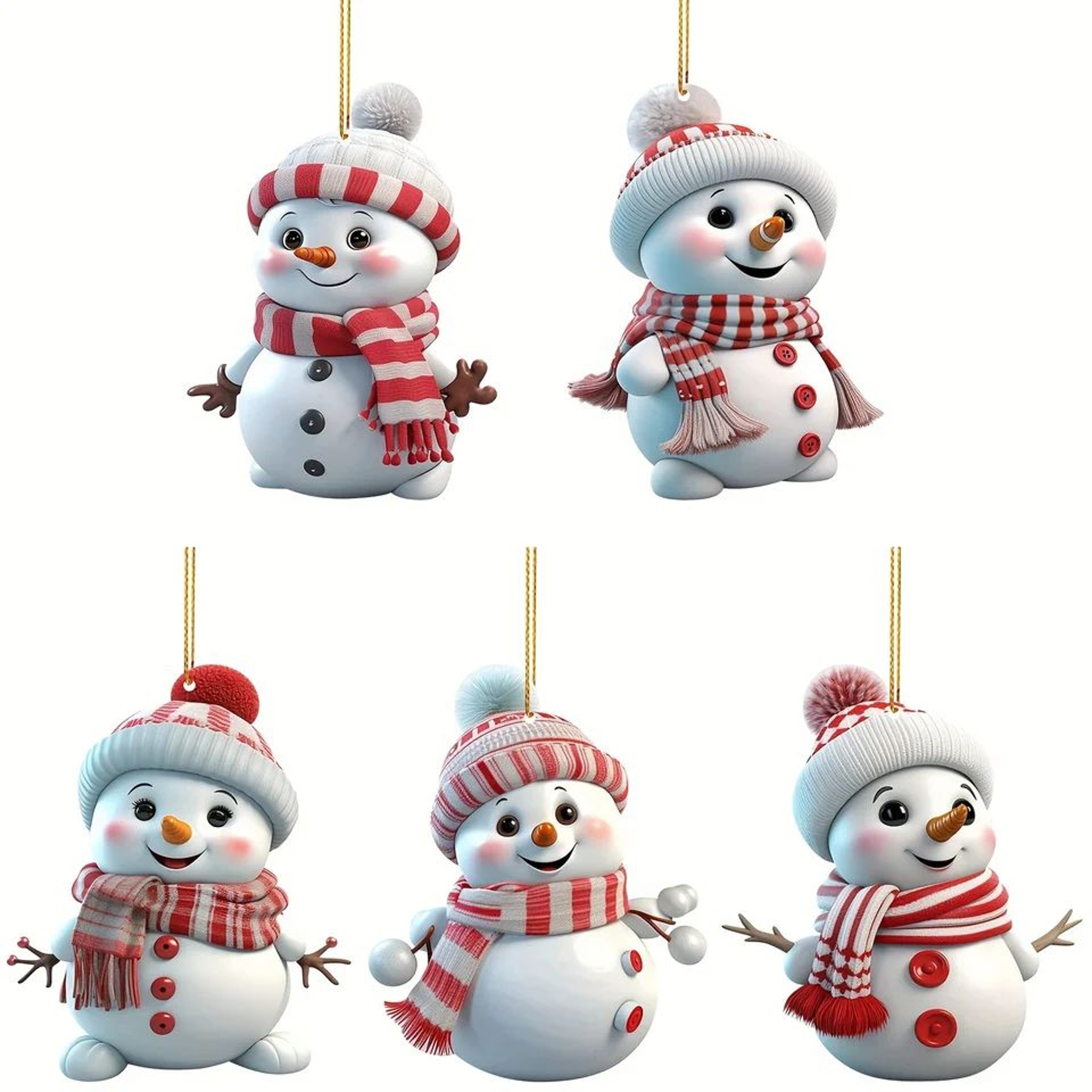Acrylic Snowman Christmas Tree Ornaments 3