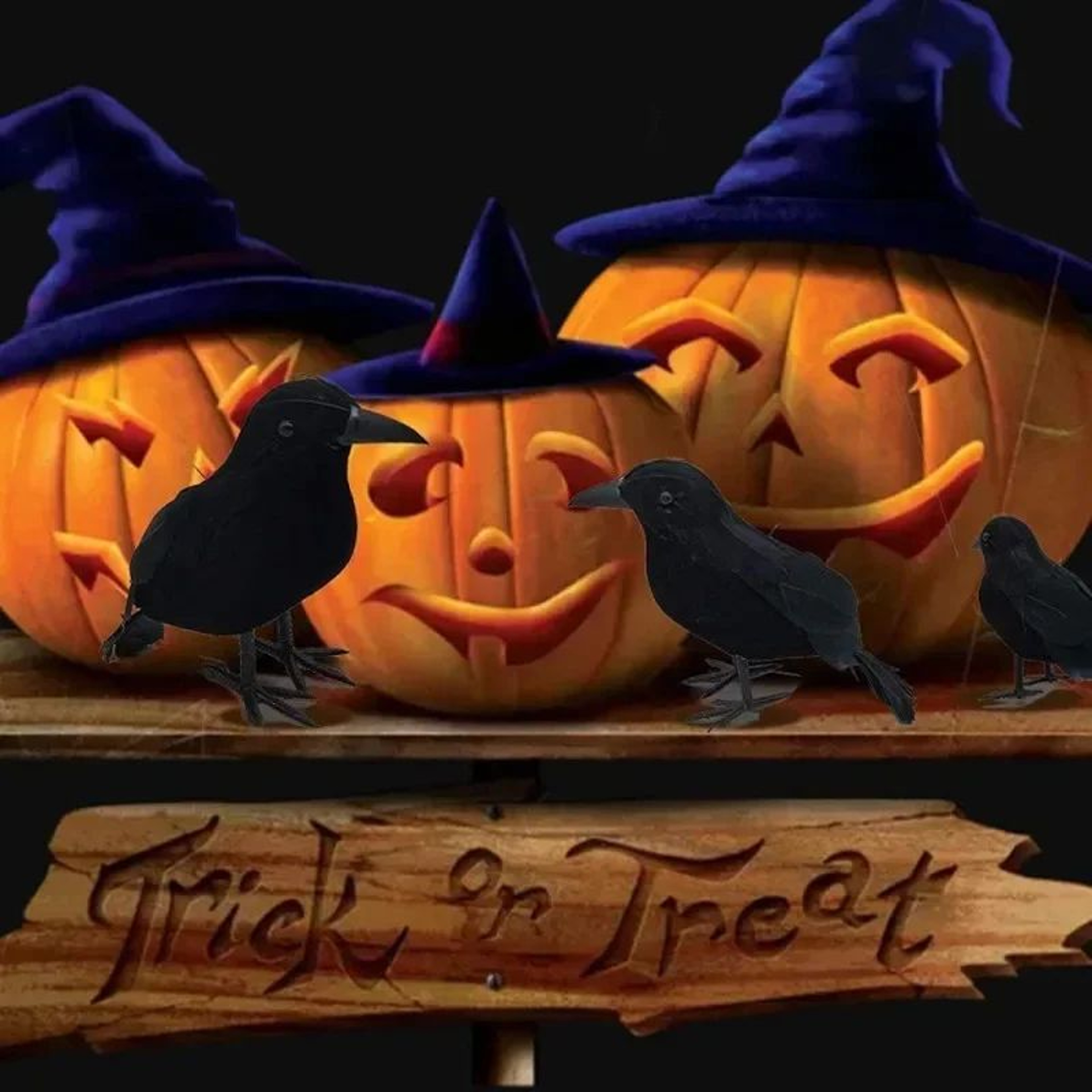 Realistic Black Crow Halloween Decoration 1