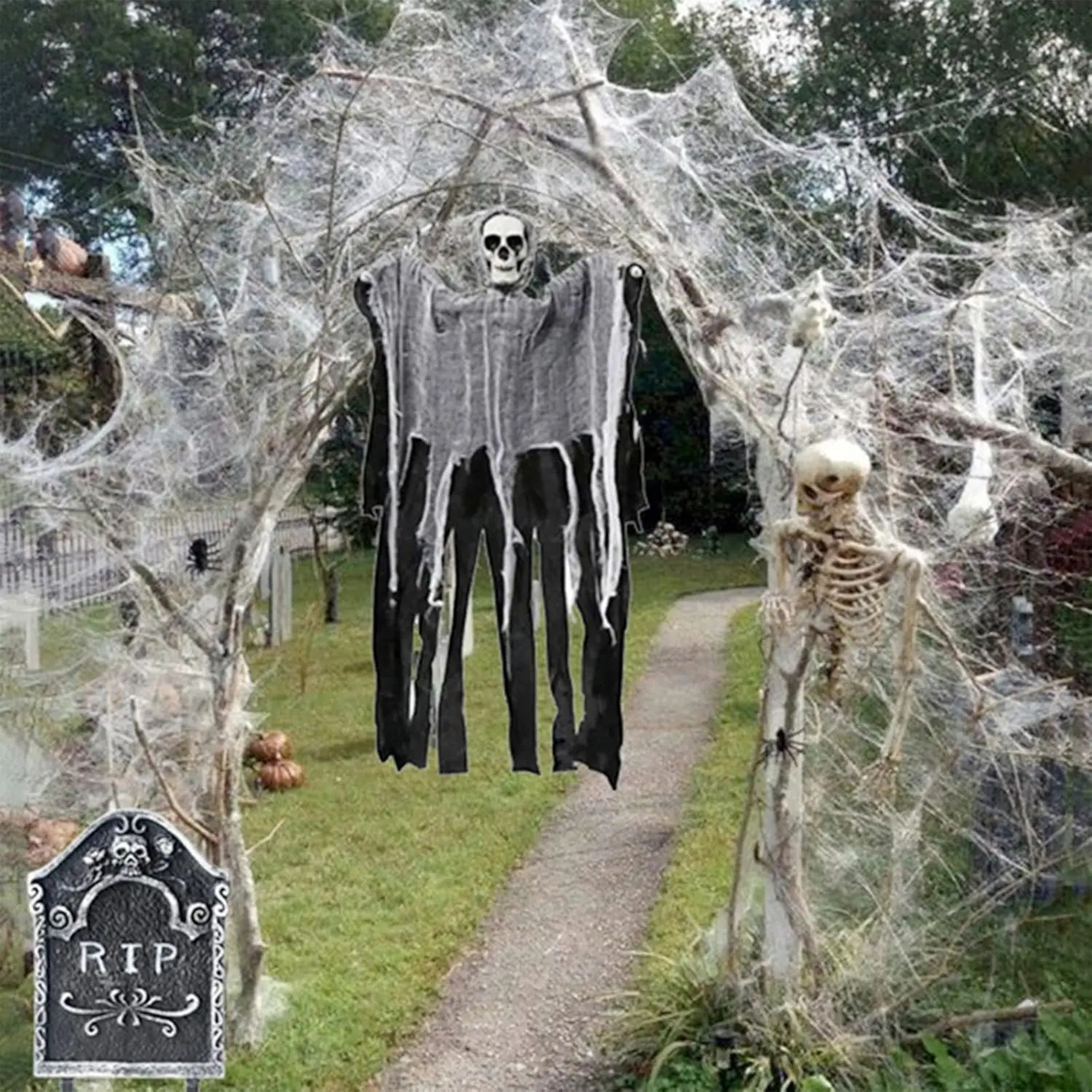 Stretchable Spider Web Halloween Decor 3