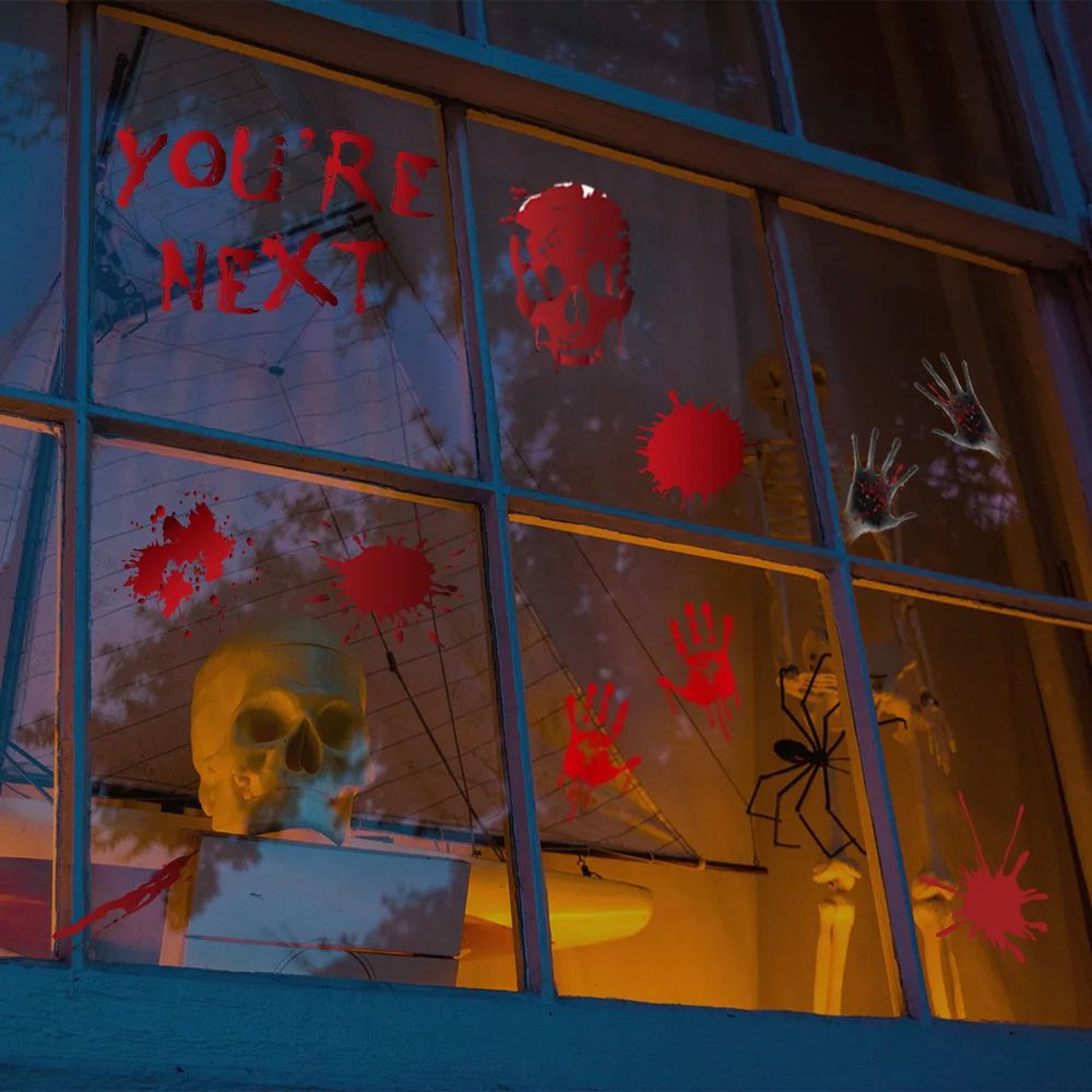 Bloody Handprint Halloween Window Stickers 1