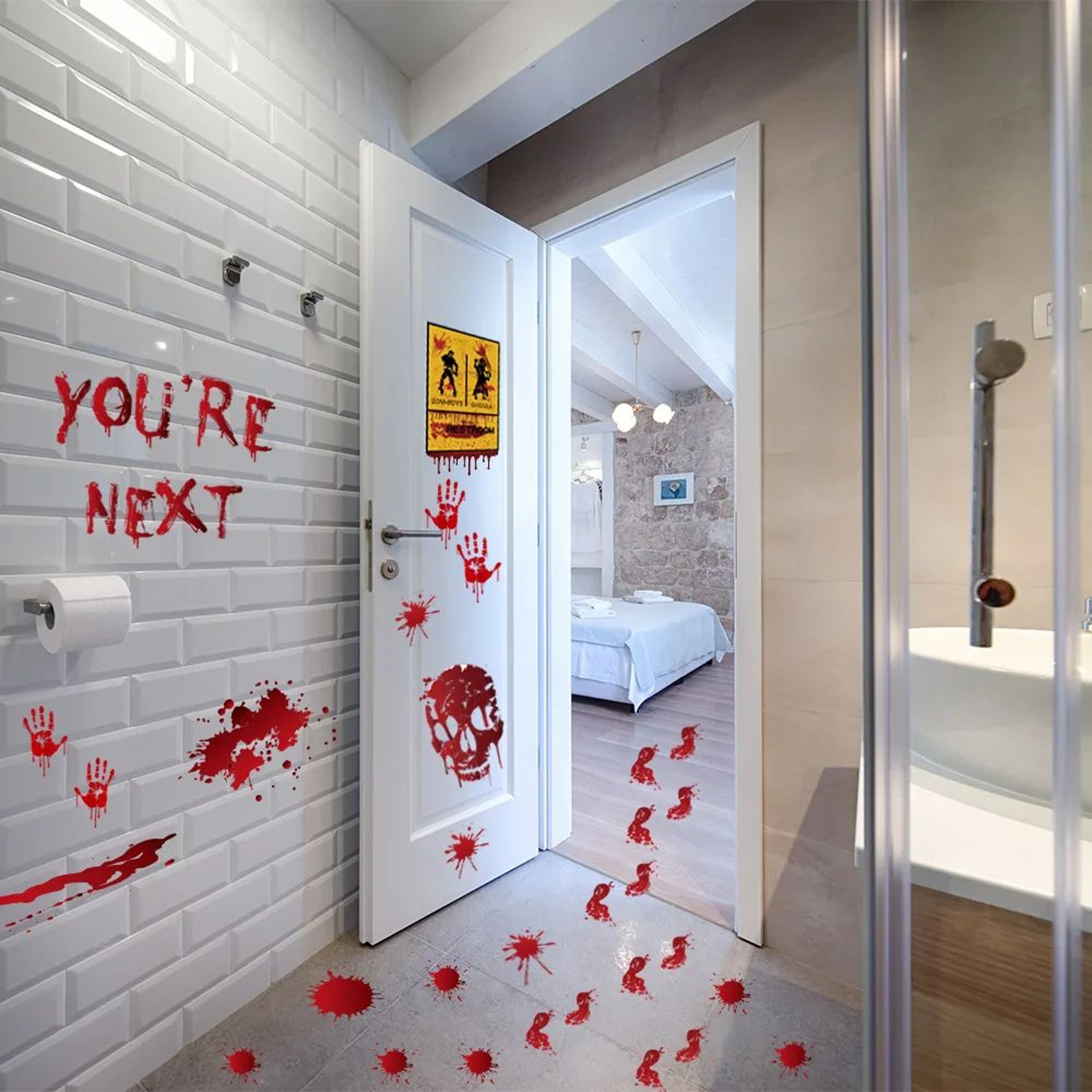 Bloody Handprint Halloween Window Stickers 2