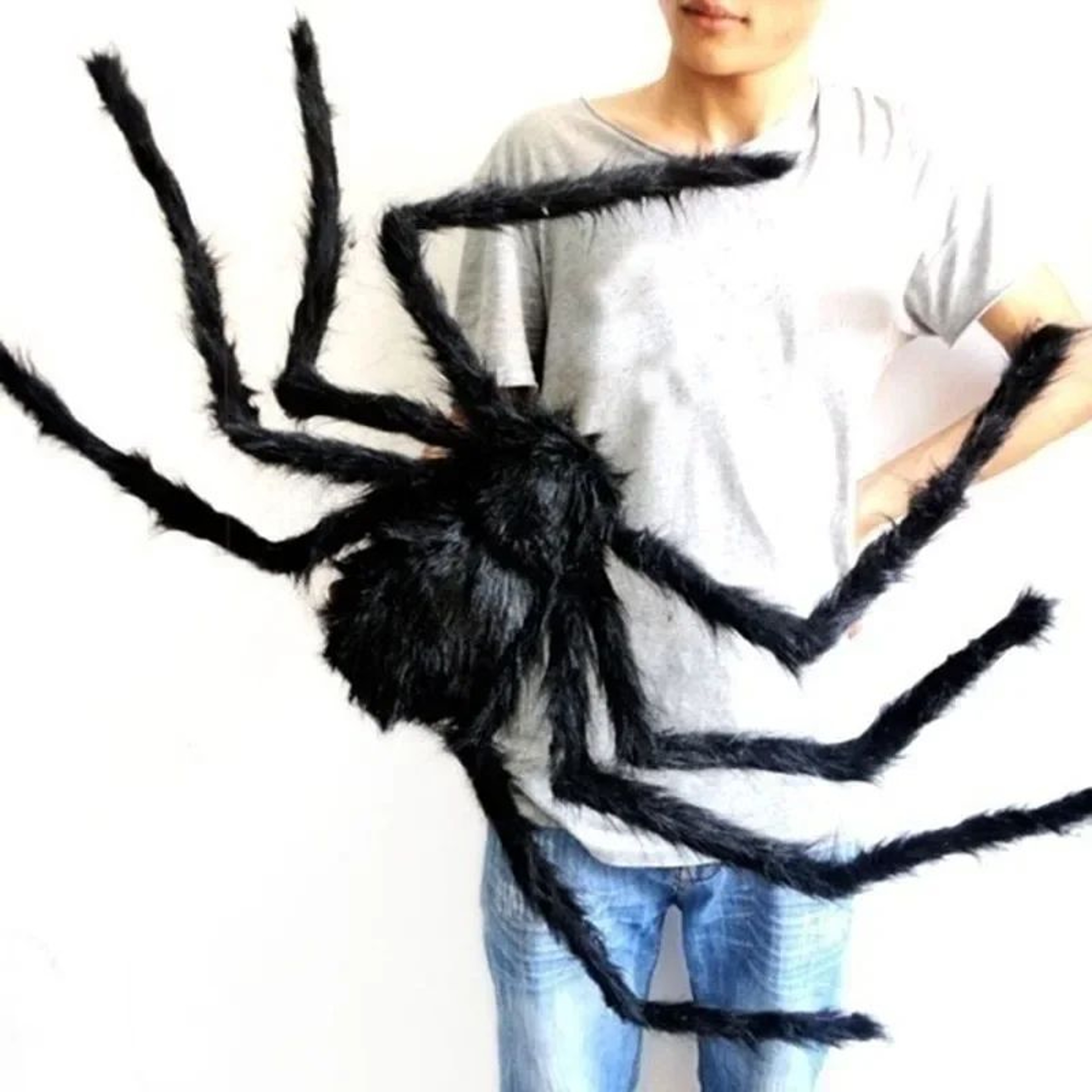 Oversized Black Spider Haunted House Decor 5