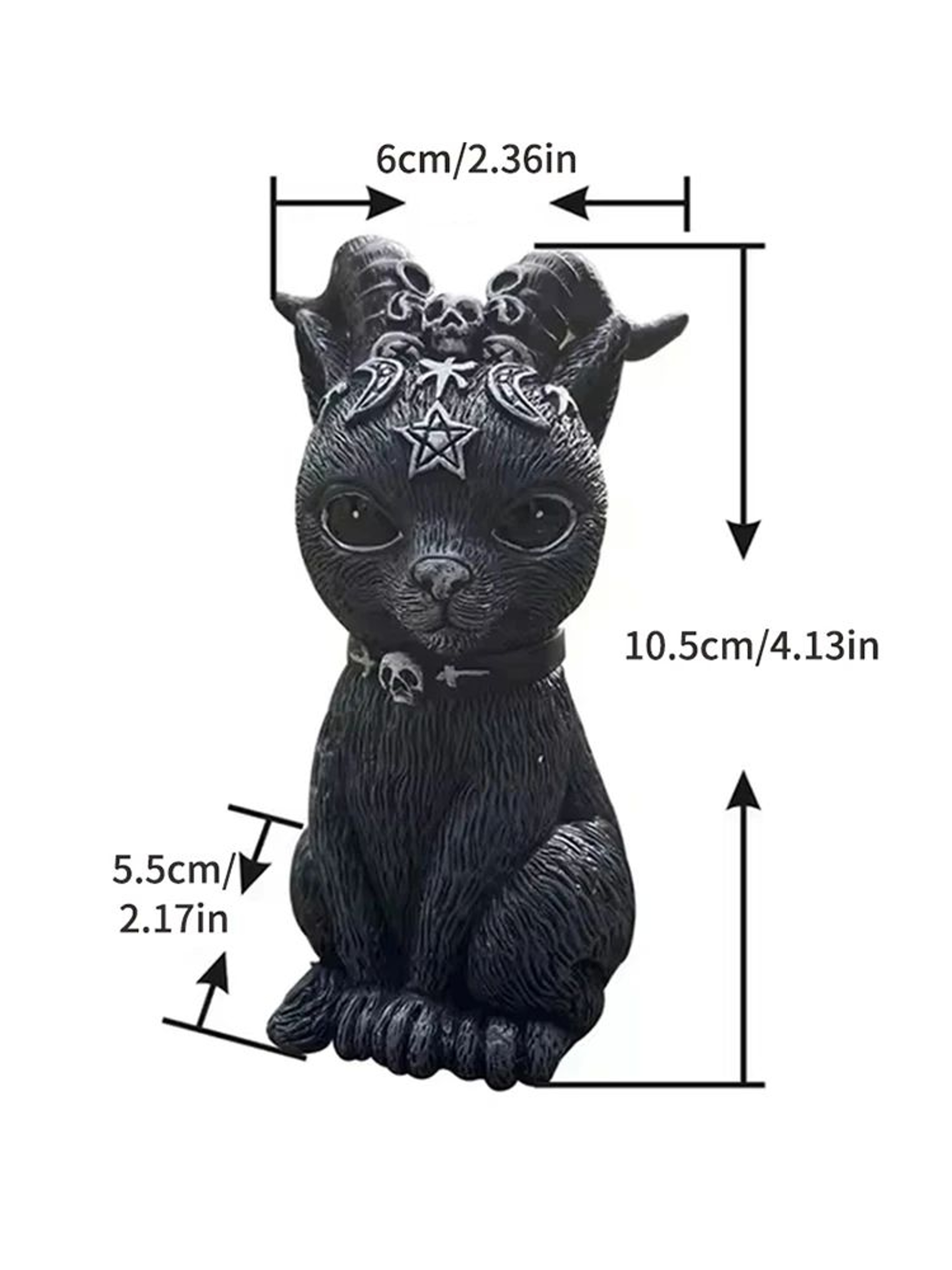 Mystical Black Witch Cat Figurine 7