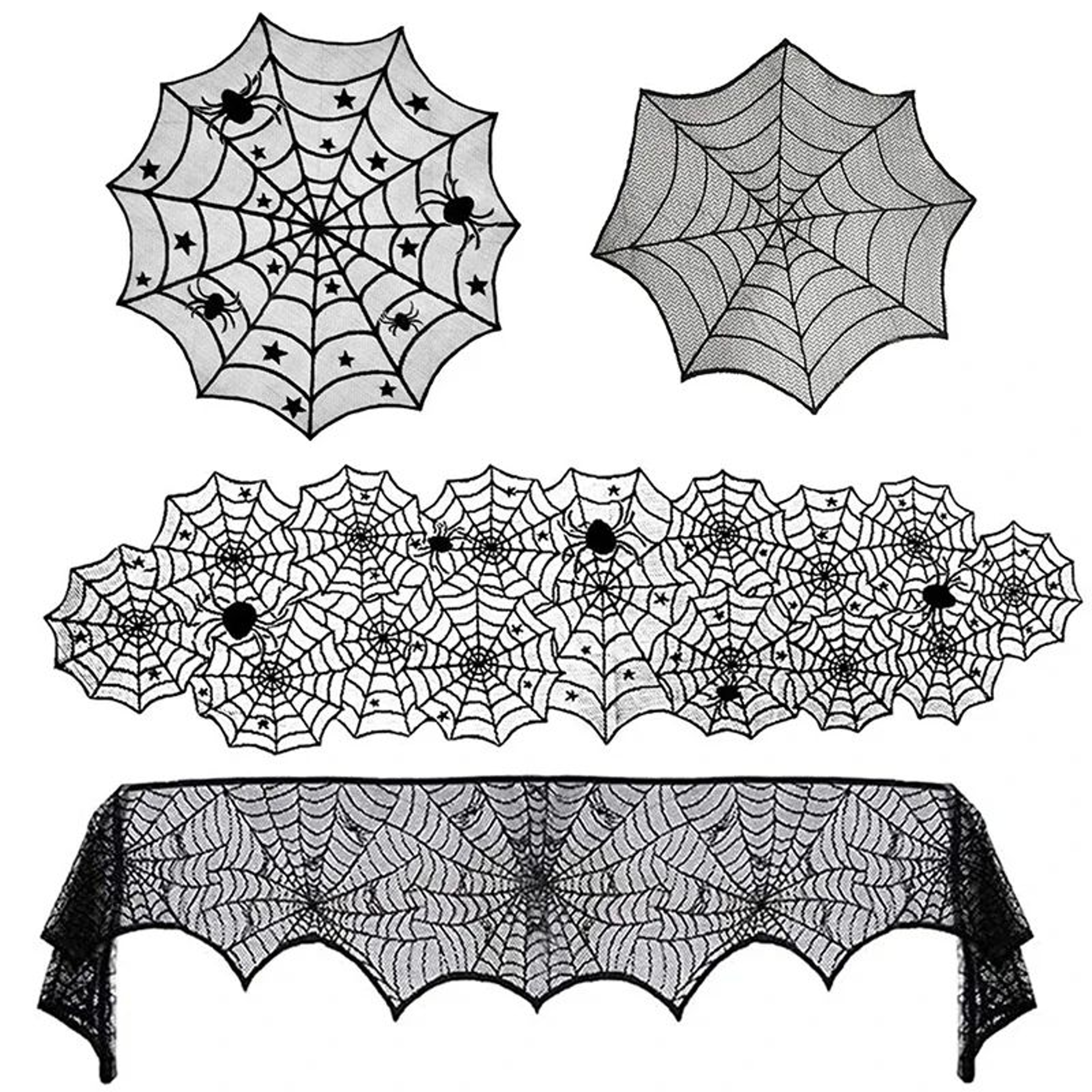 Gothic Spider Web Lace Tablecloth 1