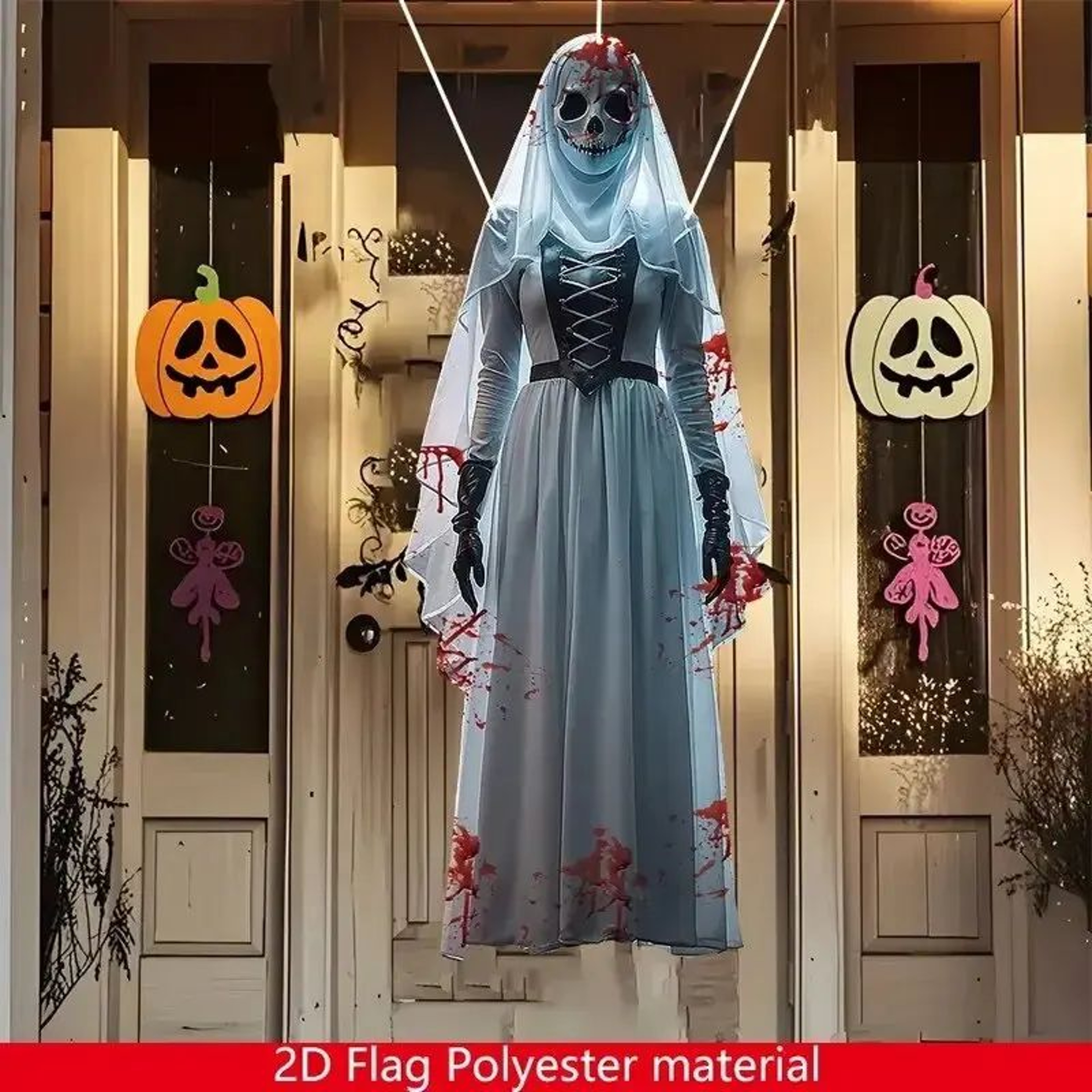 Horror Skull Bride Halloween Backdrop 3