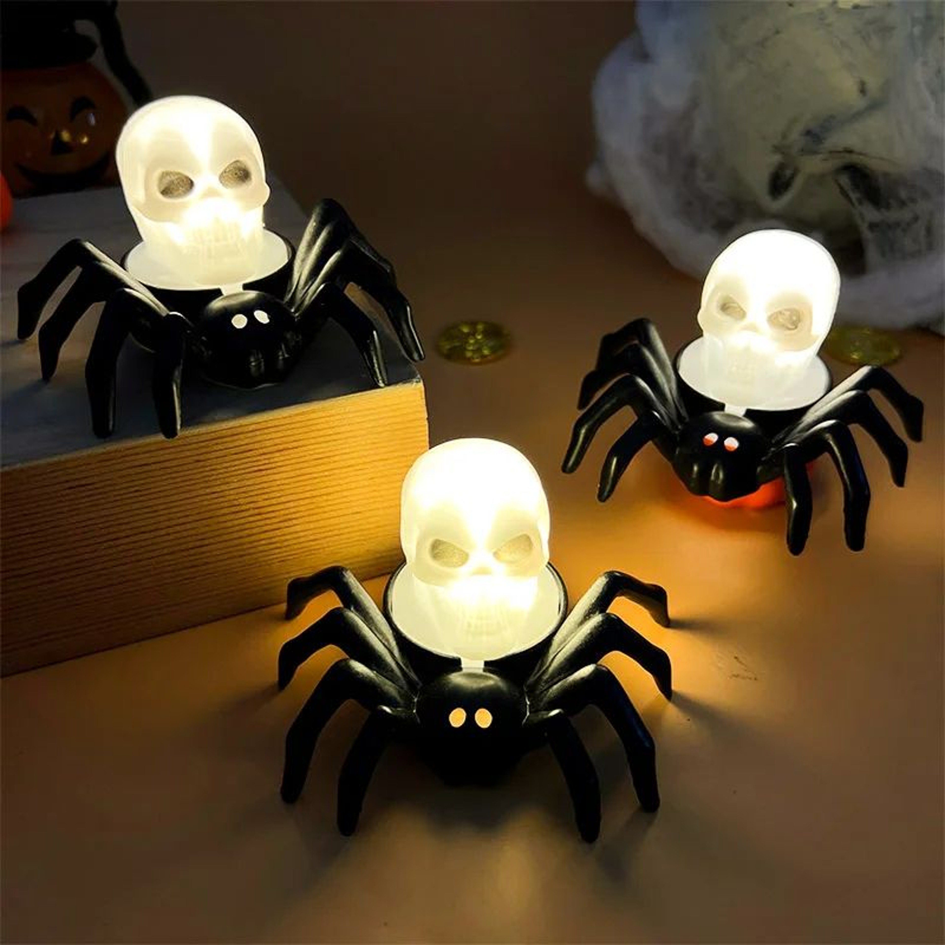 LED Skull Spider Halloween Candle 4