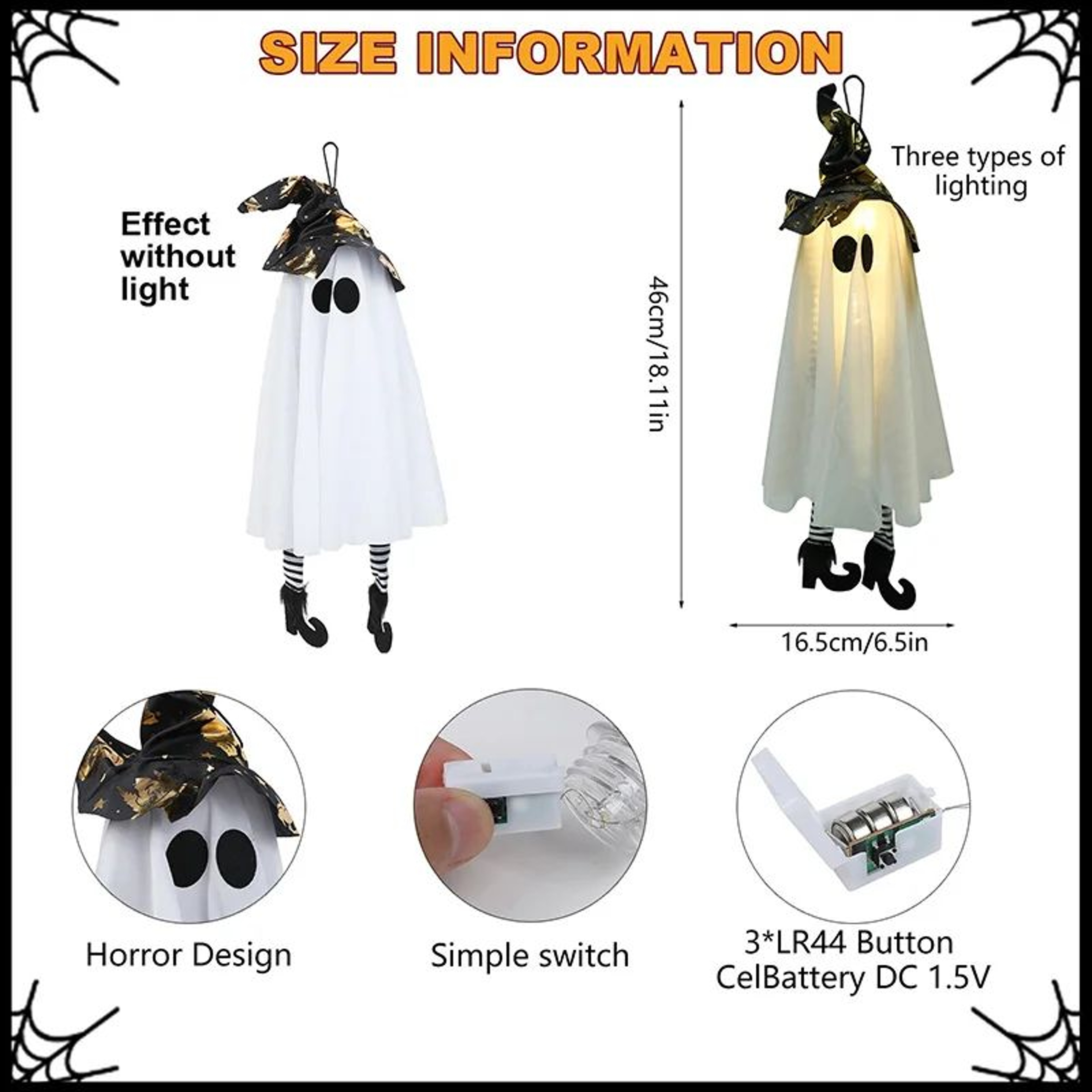 LED Hanging Witch Ghost Decoration 4