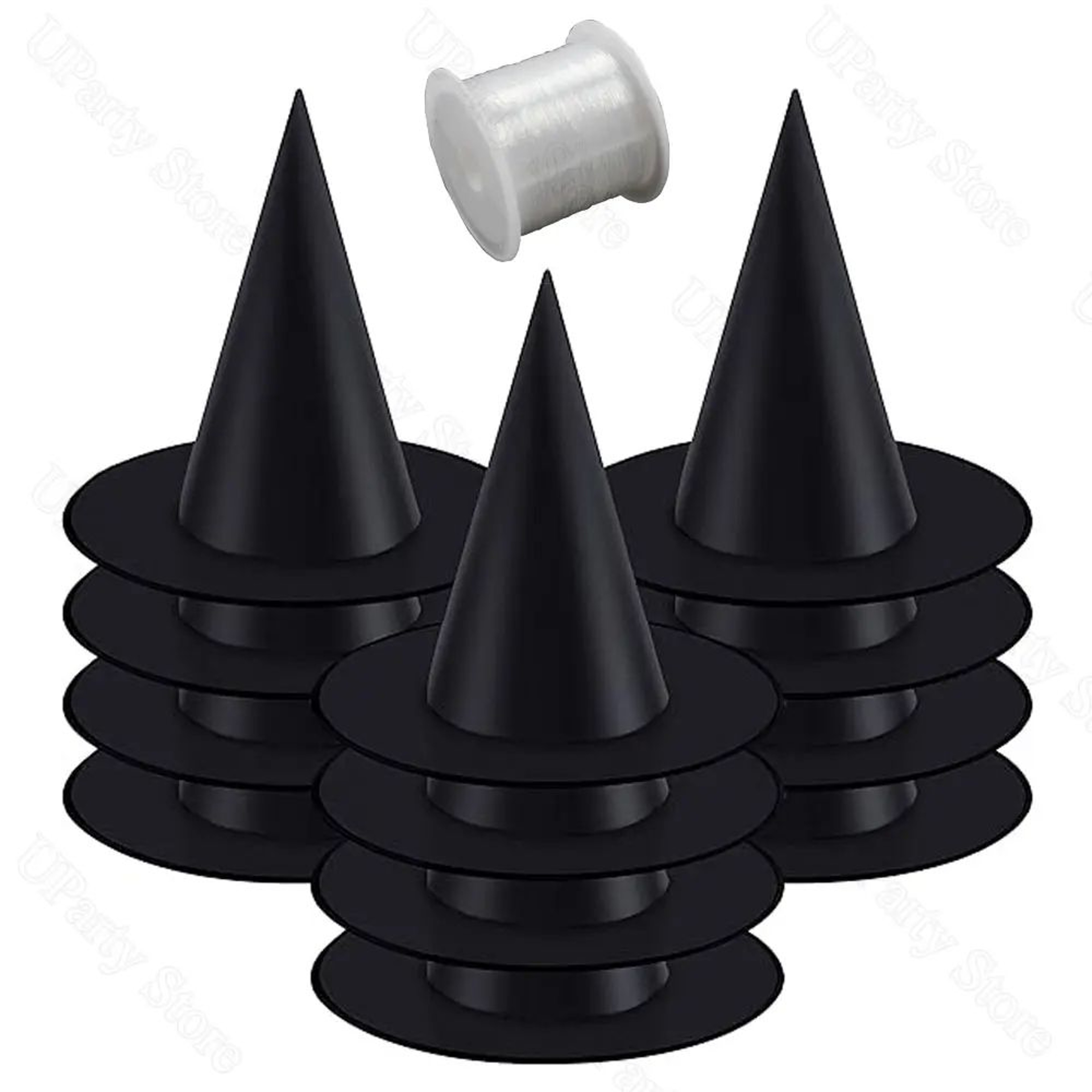 Hanging Black Witch Hat Decoration Set 8
