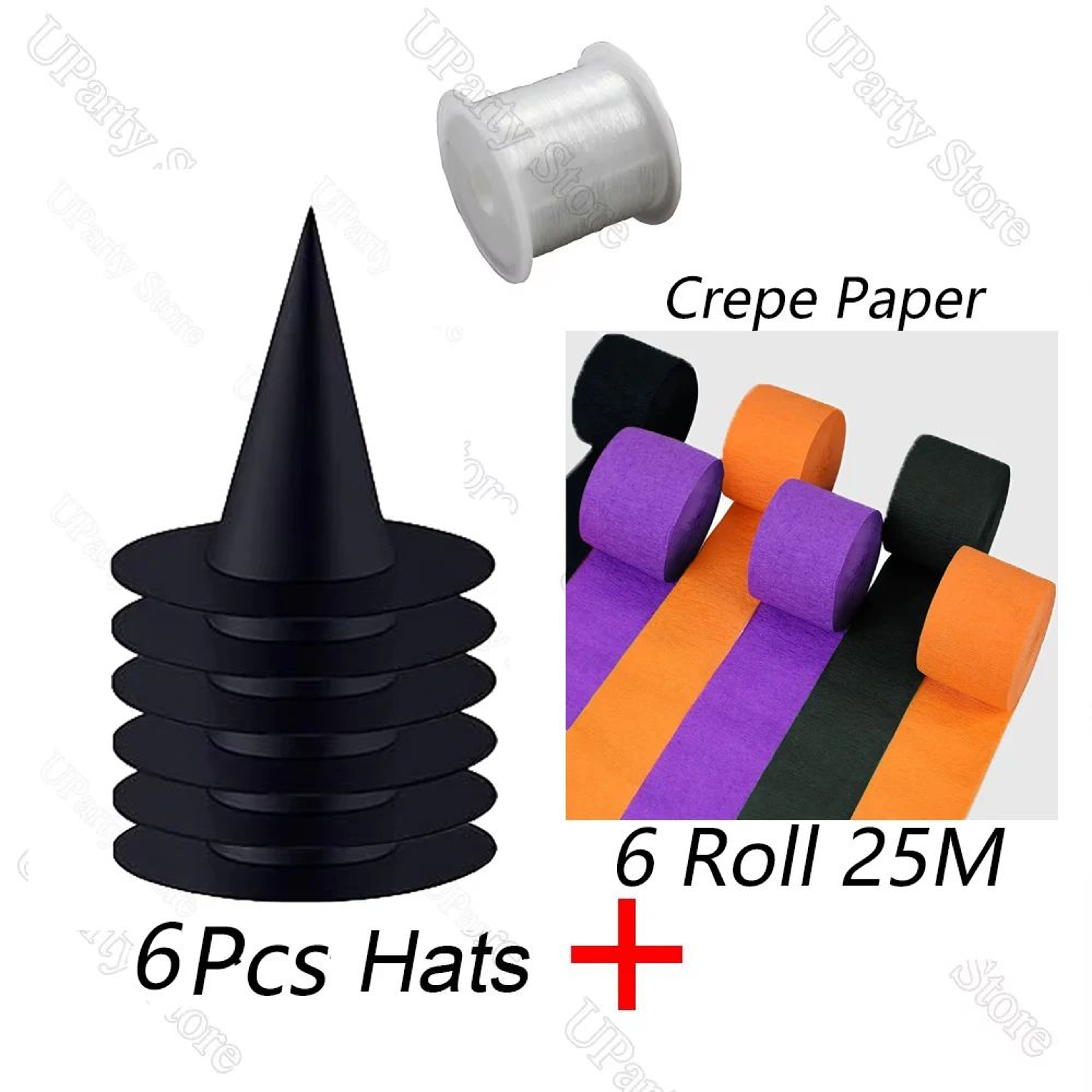 Hanging Black Witch Hat Decoration Set 10