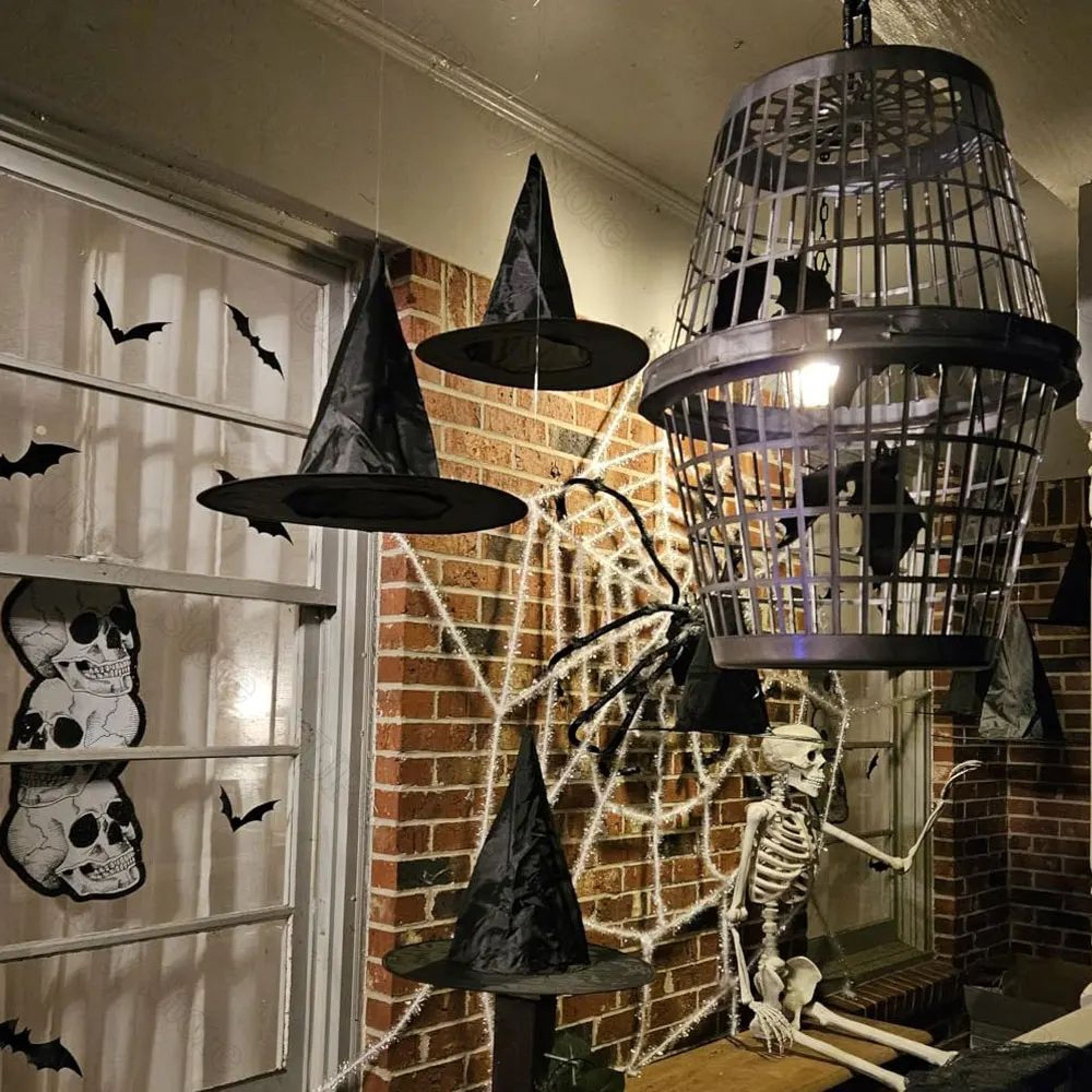 Hanging Black Witch Hat Decoration Set 4