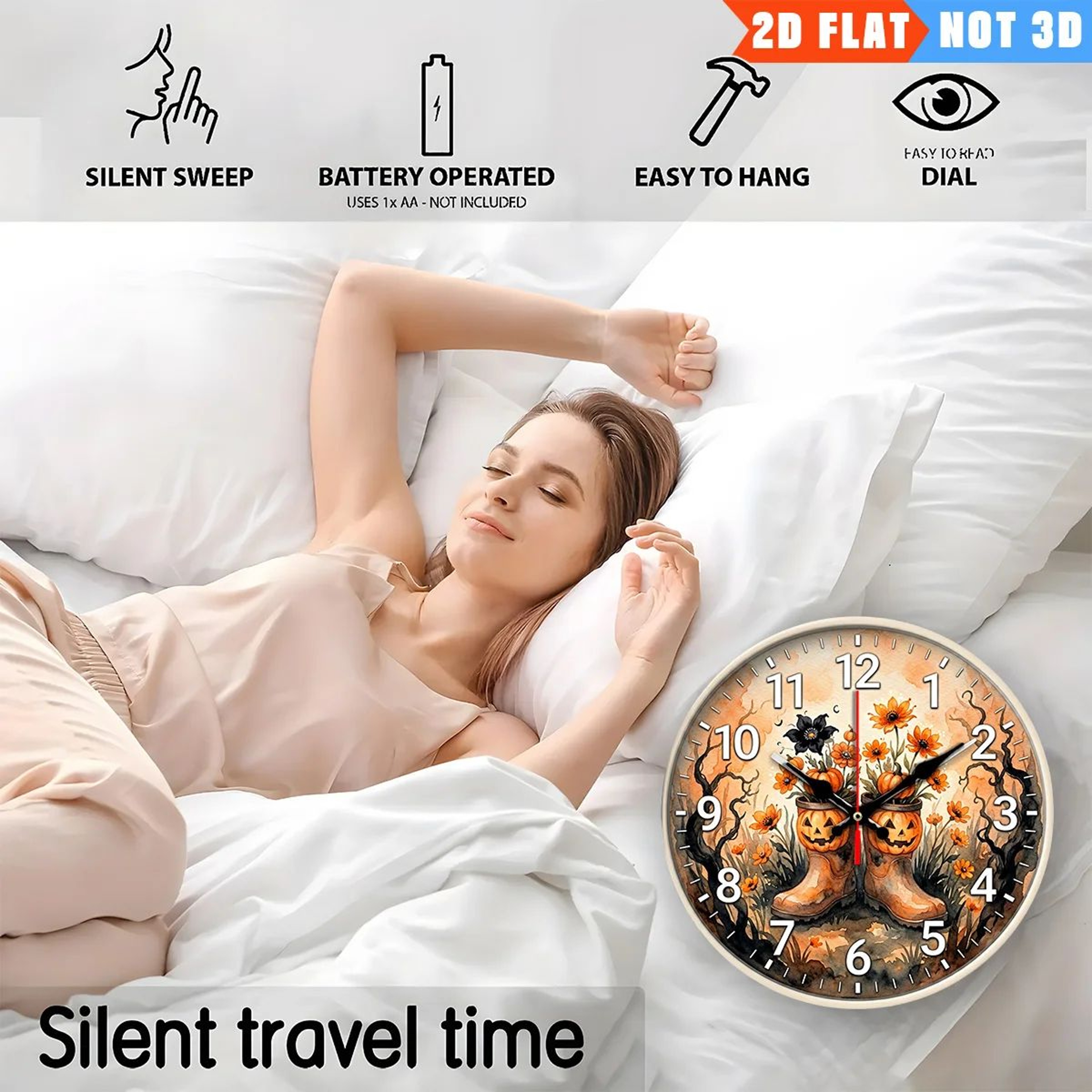 Pumpkin Head Silent Wall Clock 4