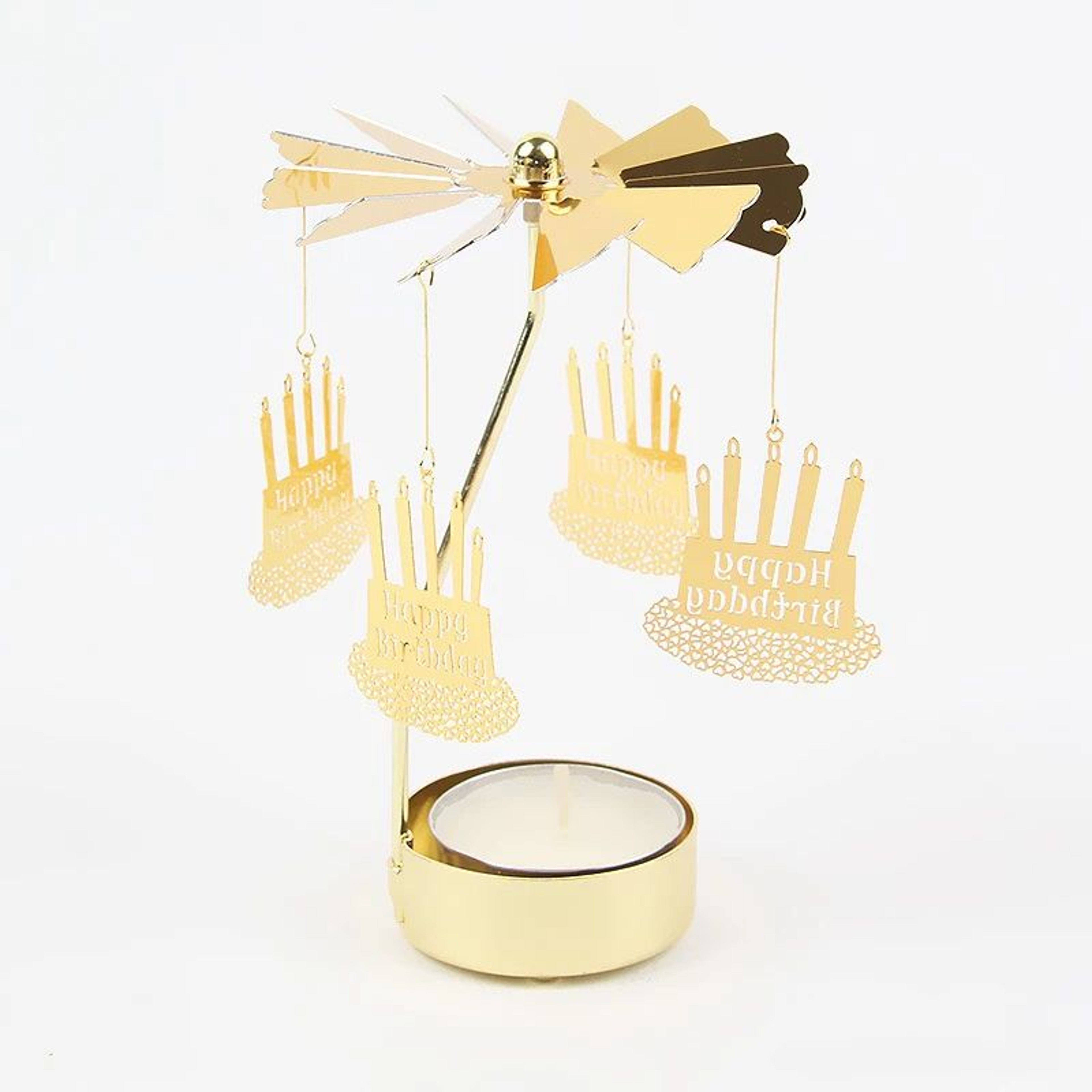 Rotating Metal Tea Light Candle Holder 10