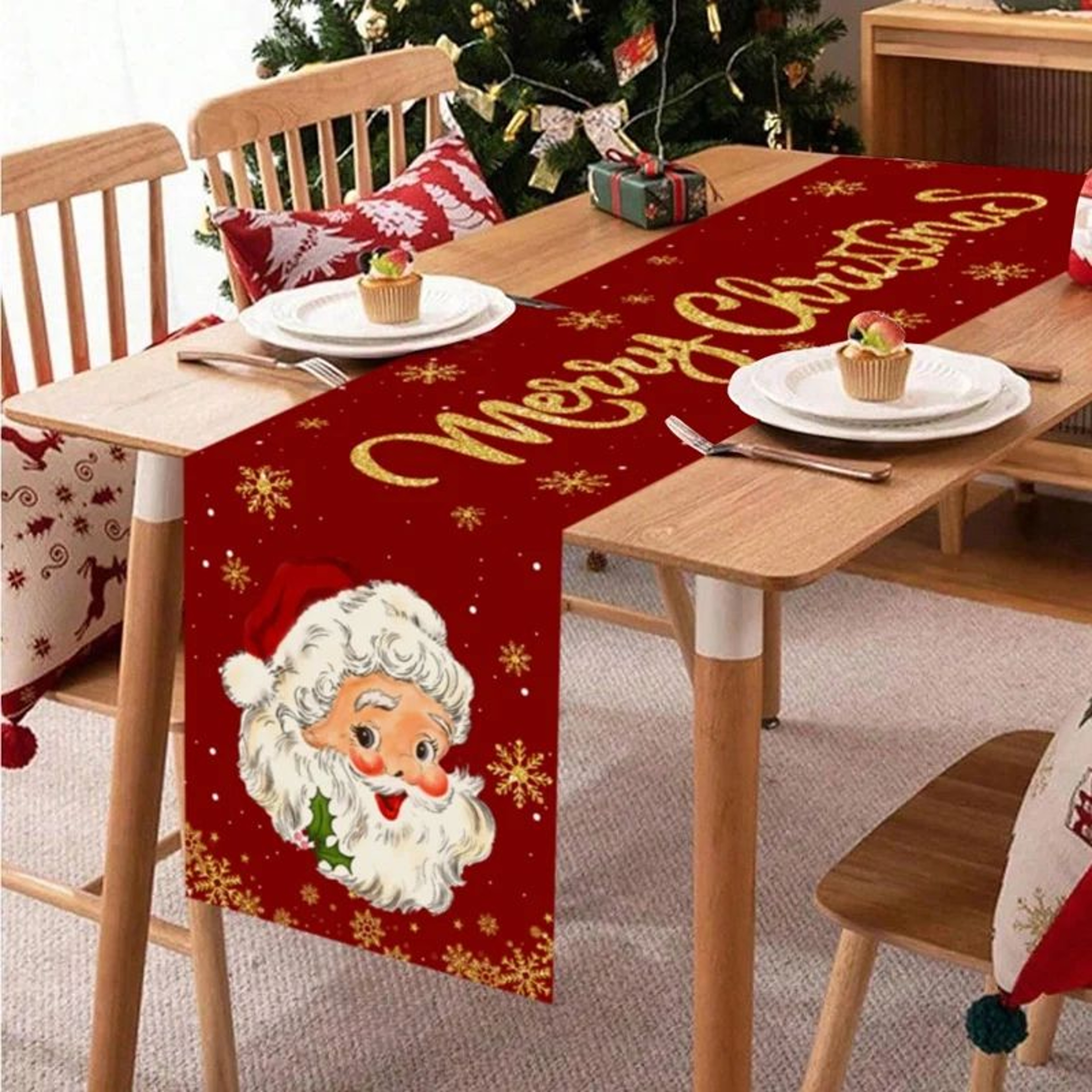 Santa Claus Christmas Table Runner 2