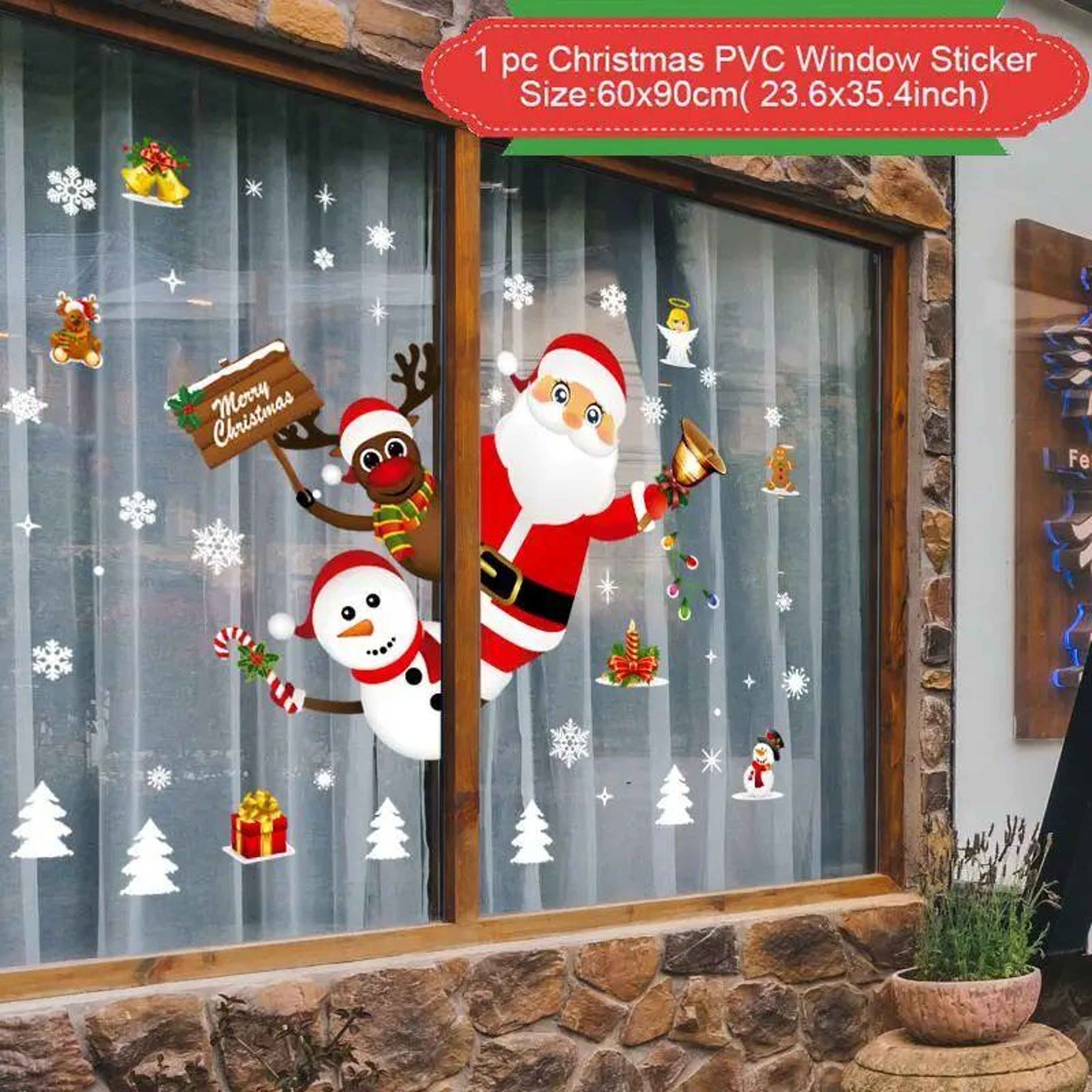 Christmas Window Stickers Holiday Wall Decals 6