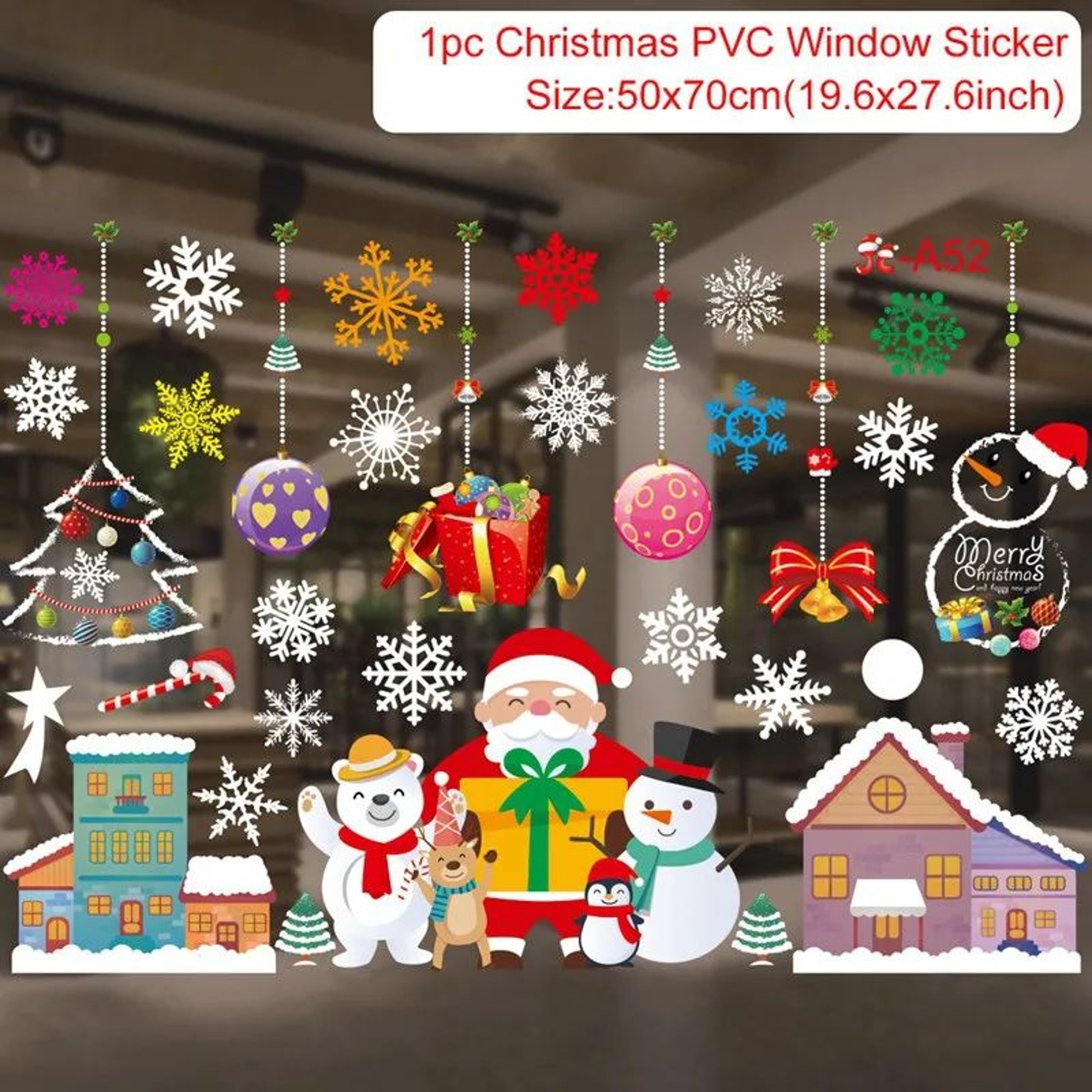 Christmas Window Stickers Holiday Wall Decals 29