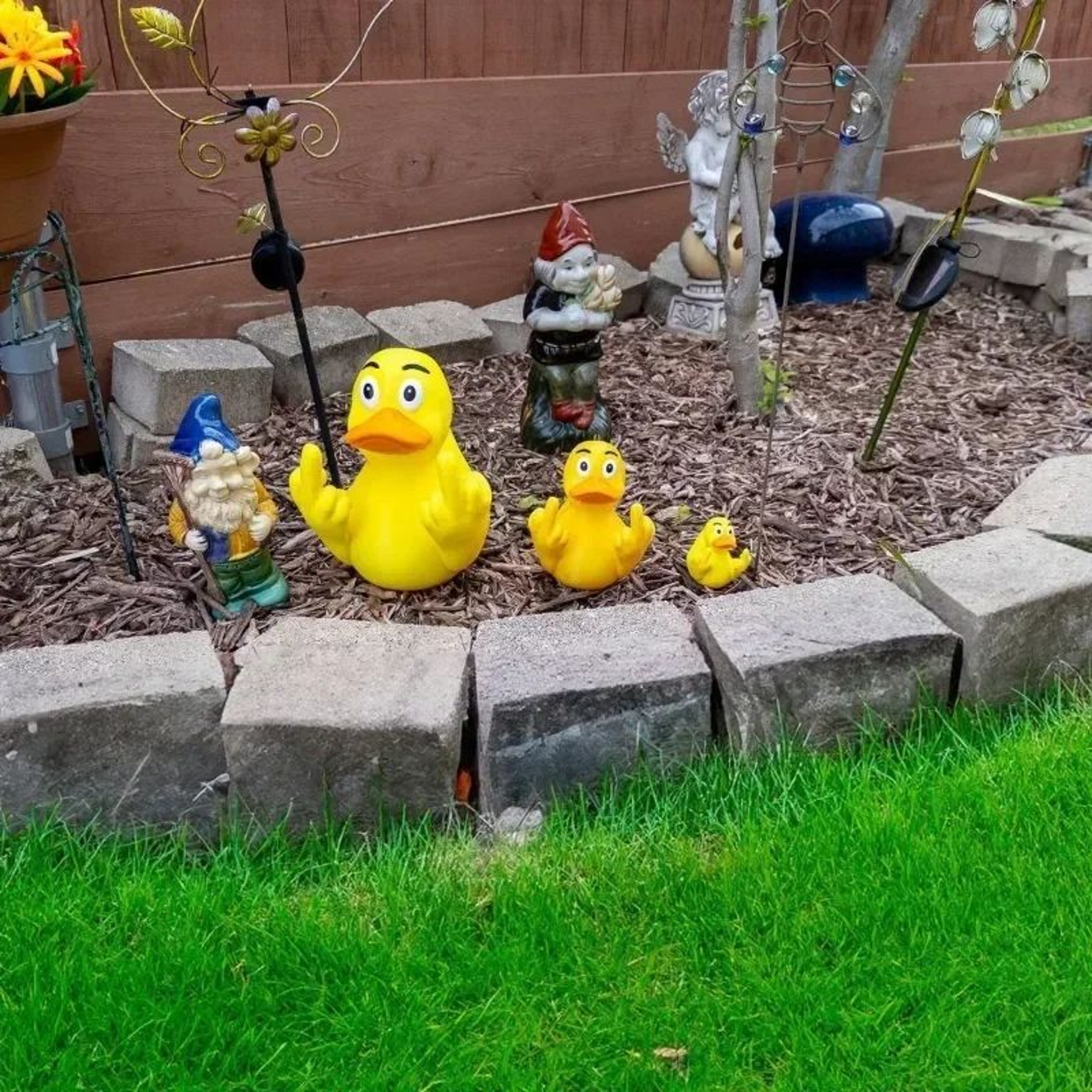 Funny Middle Finger Duck Statue 4