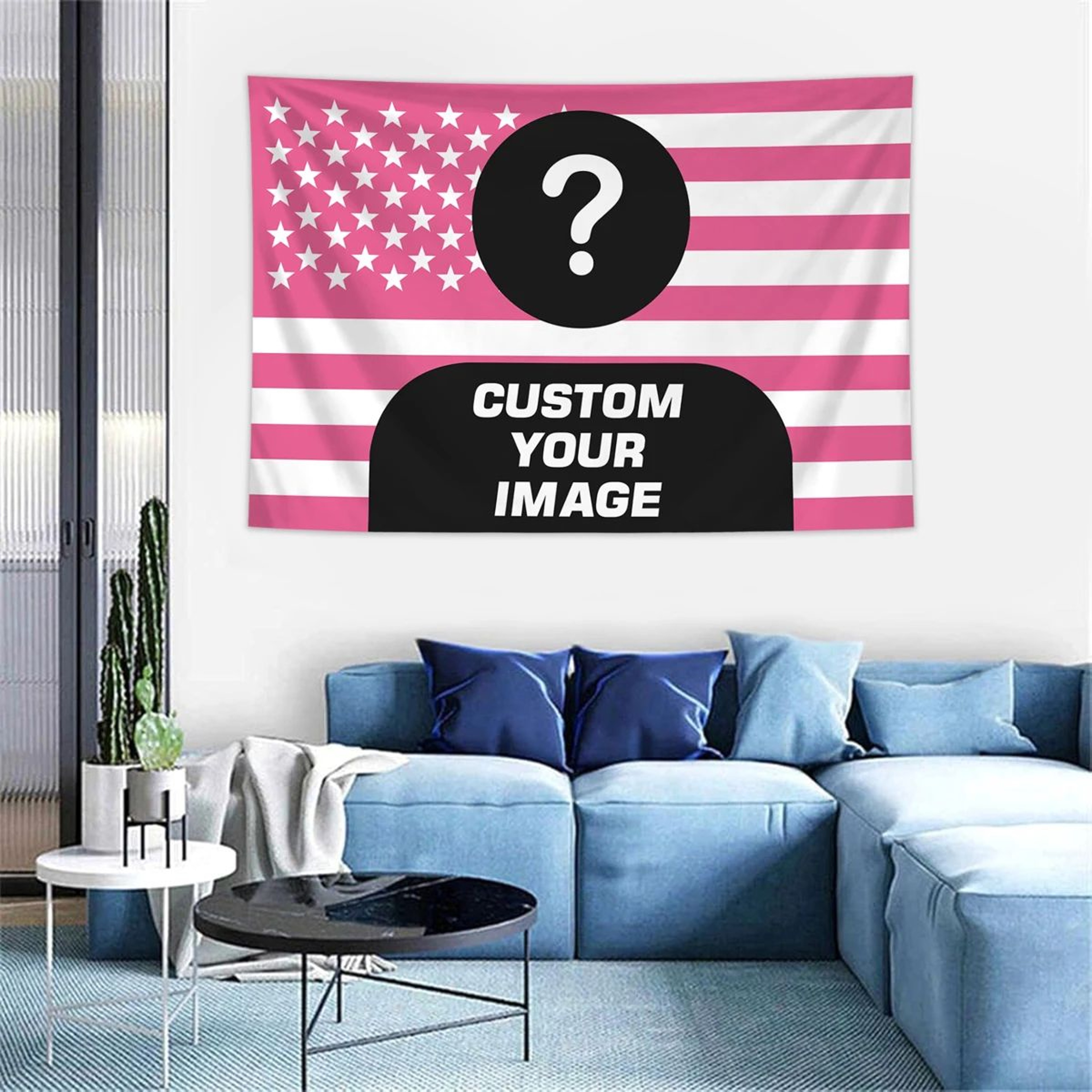 Personalized American Flag Photo Tapestry 9
