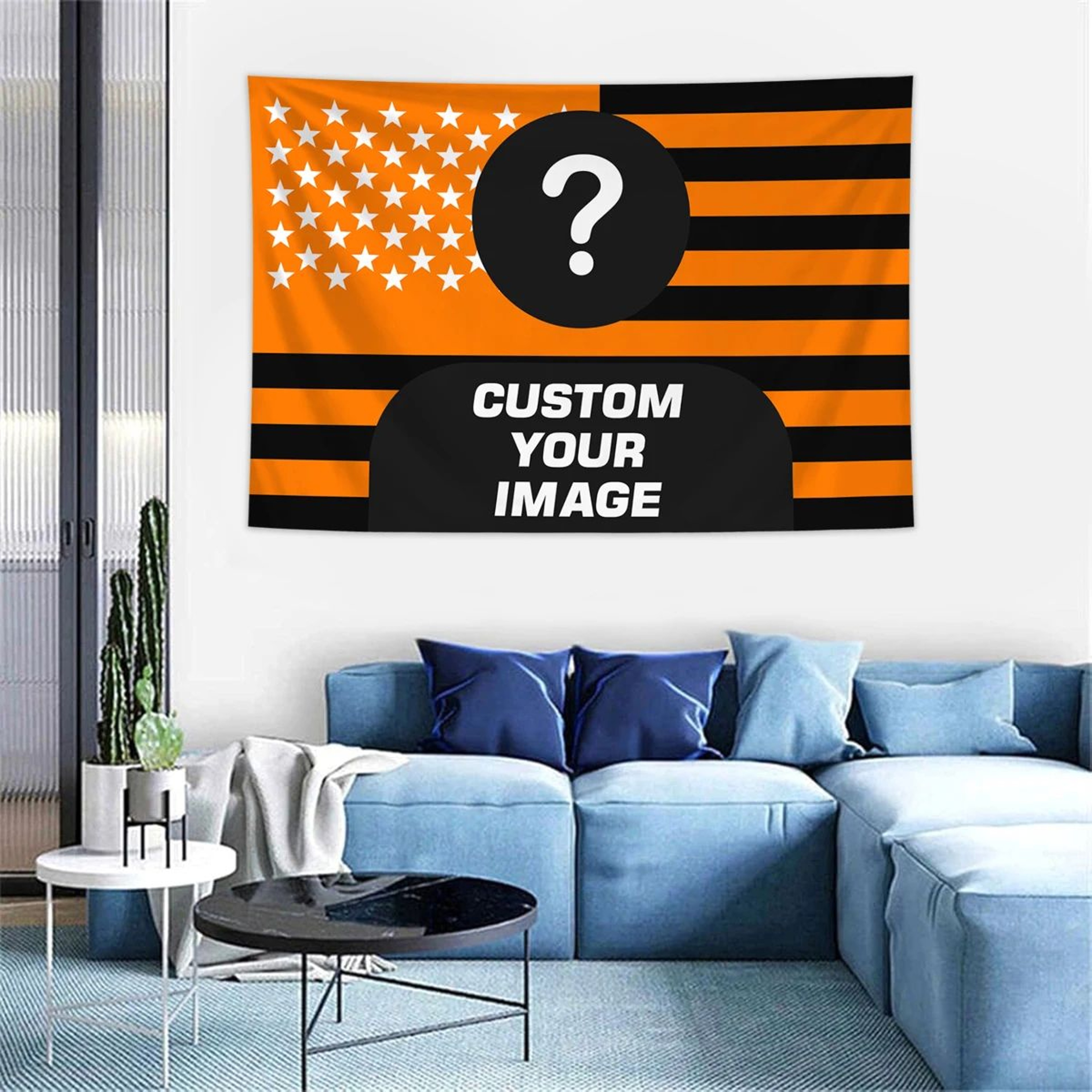 Personalized American Flag Photo Tapestry 12