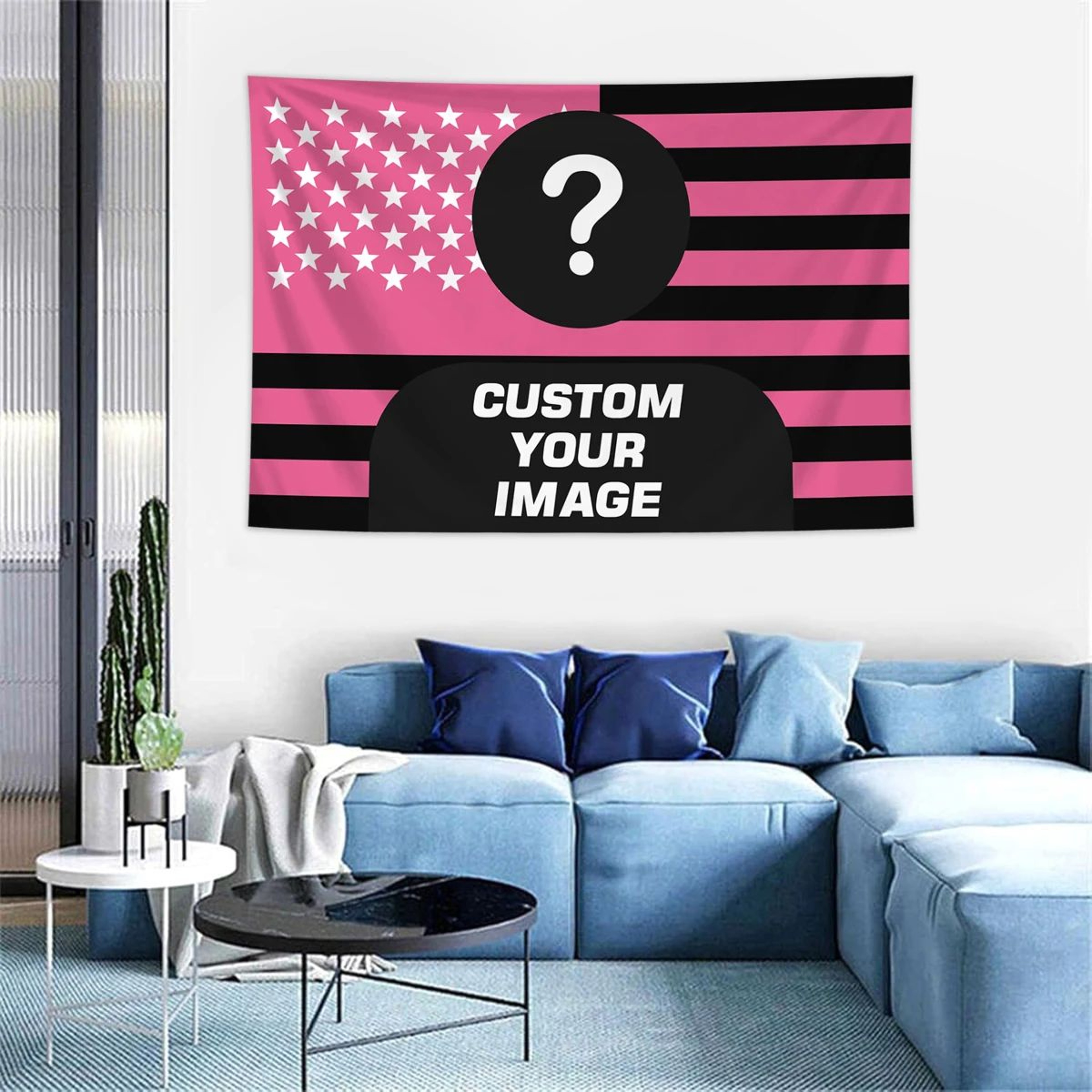 Personalized American Flag Photo Tapestry 13