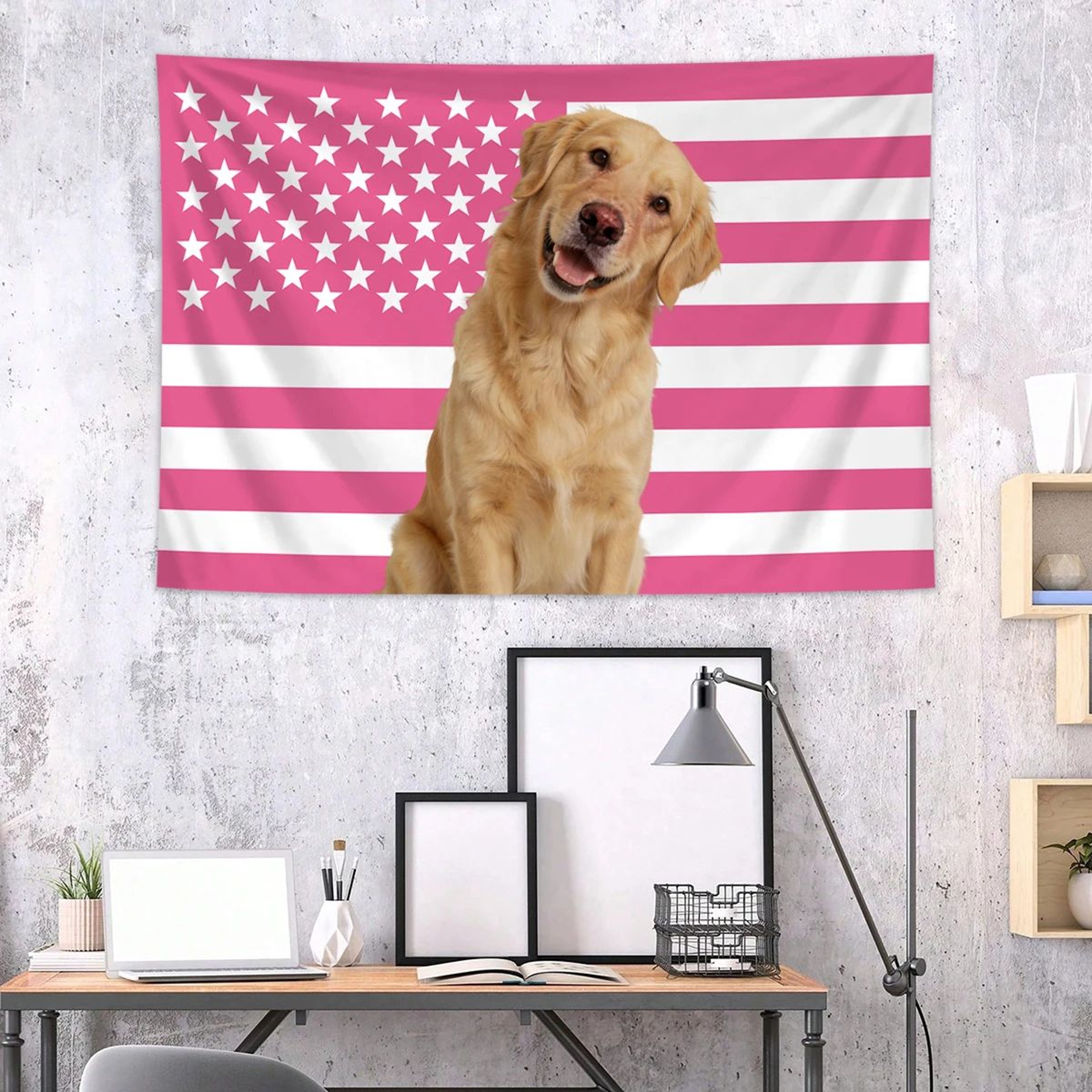Personalized American Flag Photo Tapestry 4