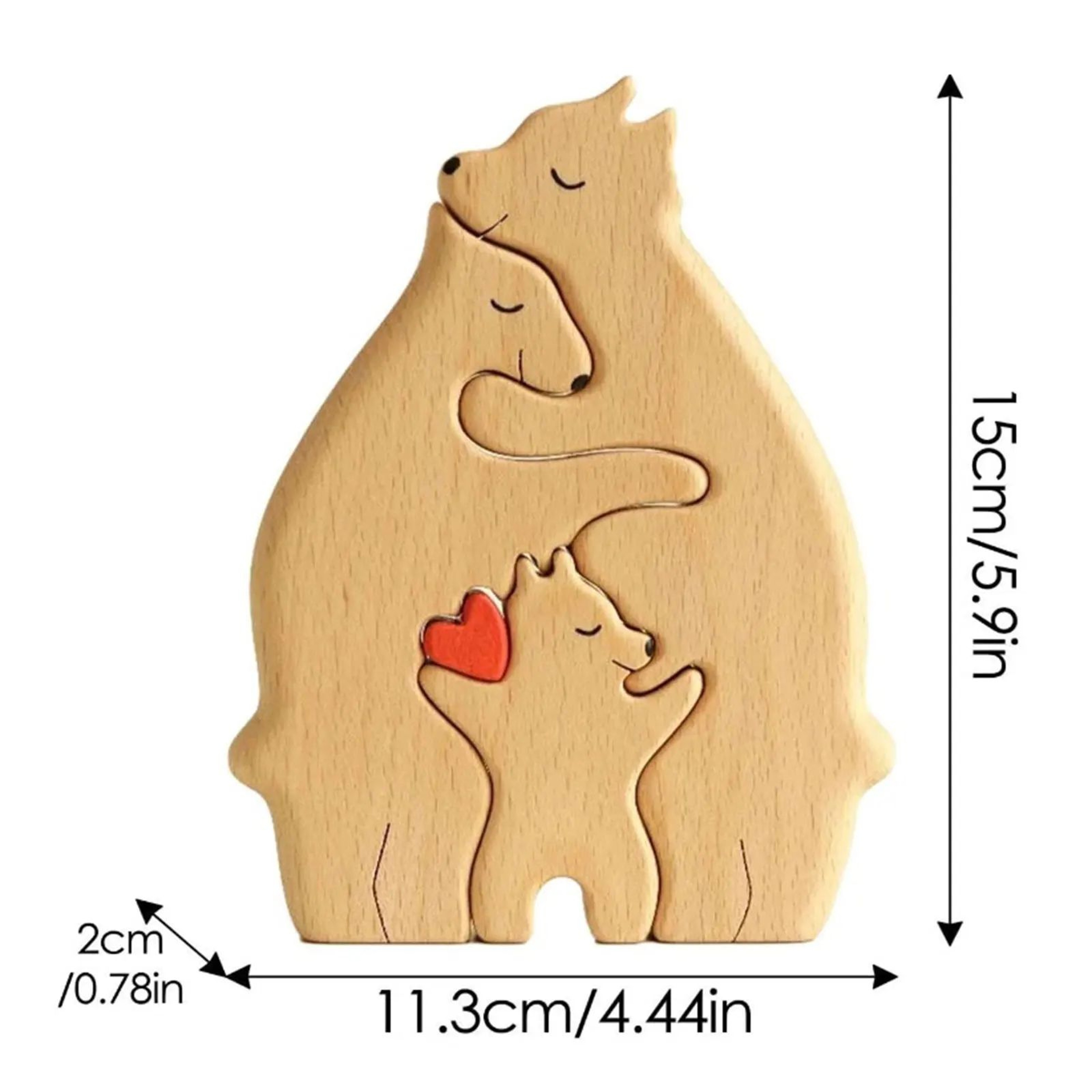Wooden Bear Family Puzzle Decor 6