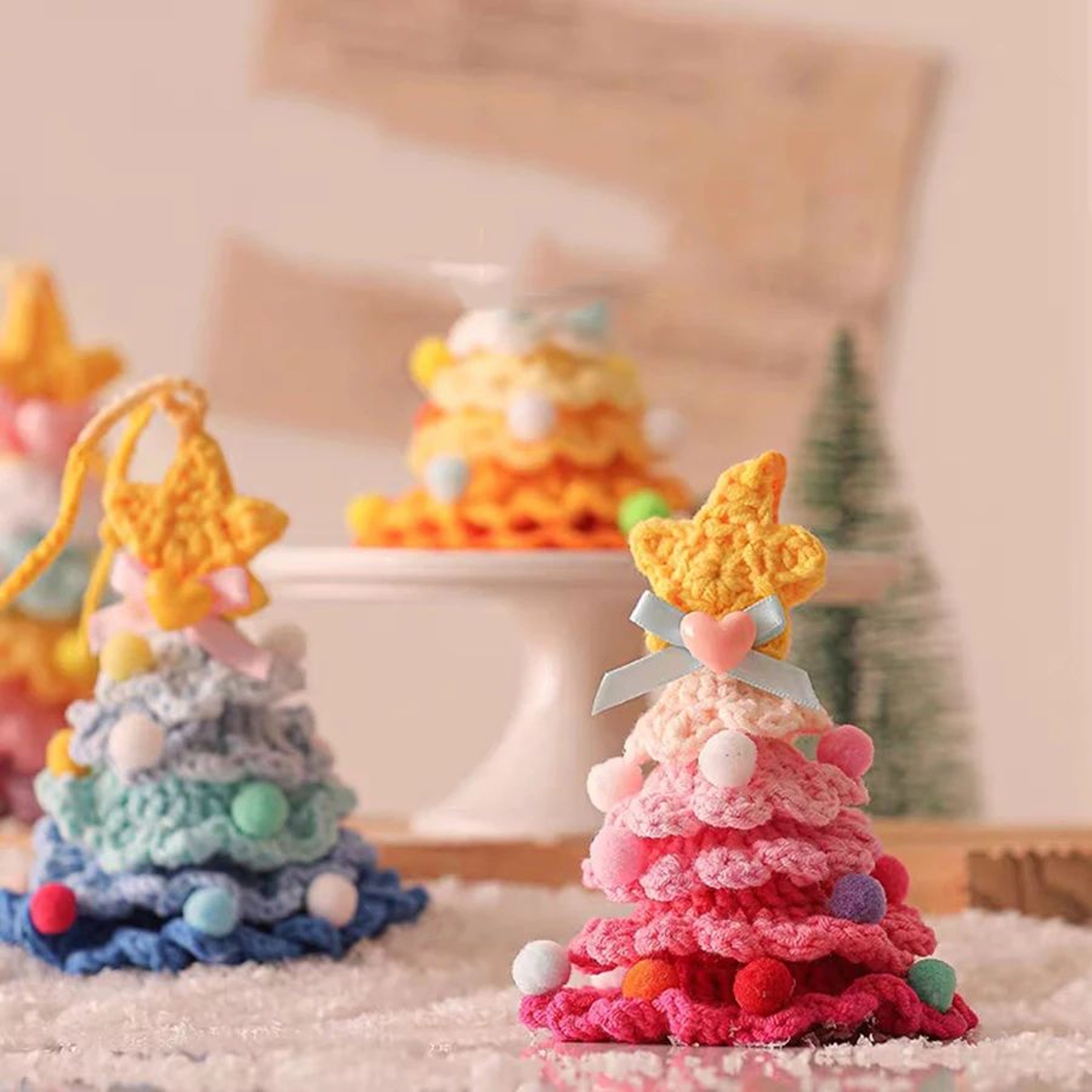 Knitted Christmas Tree Bell Ornament 3