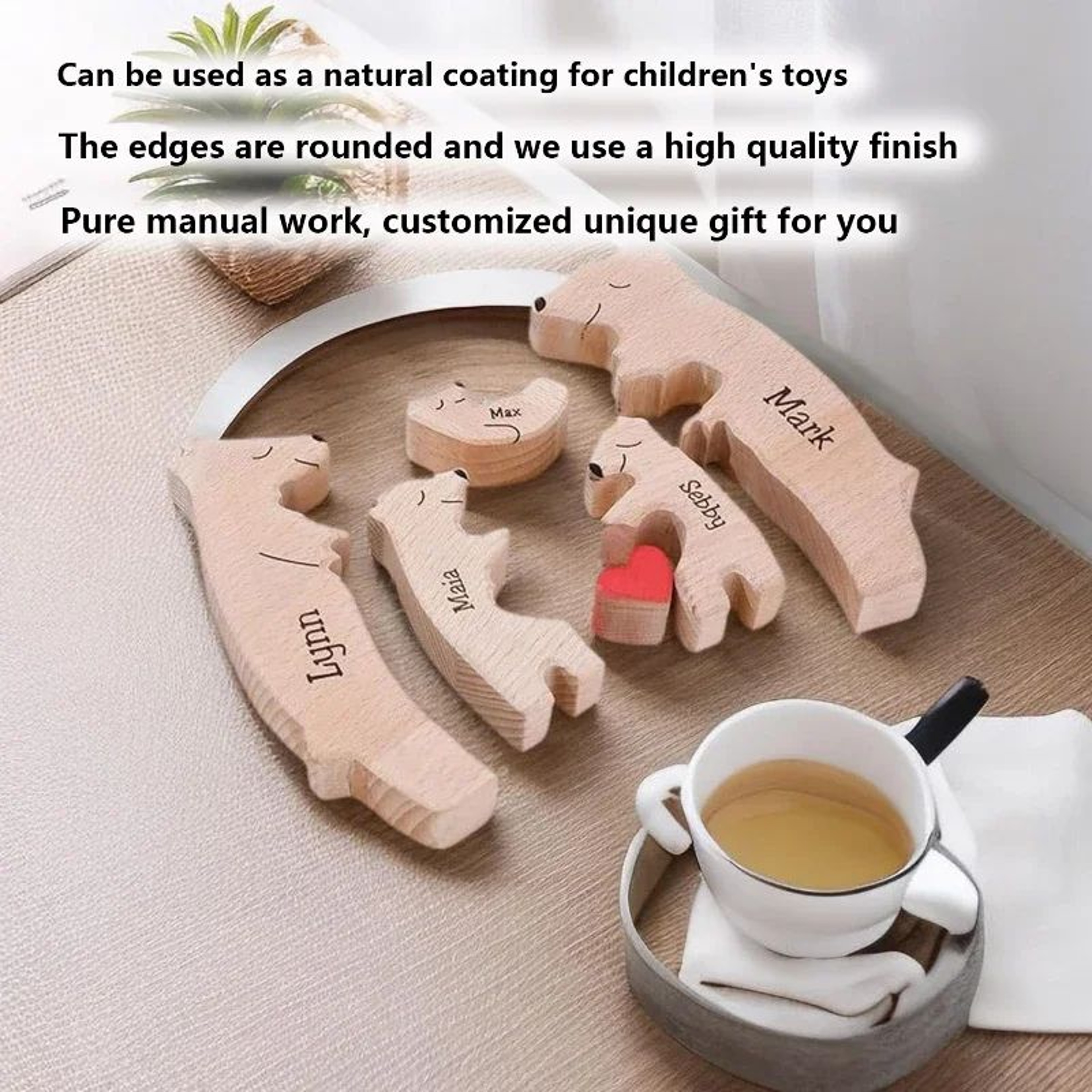 Personalized Wooden Bear Family Puzzle 4
