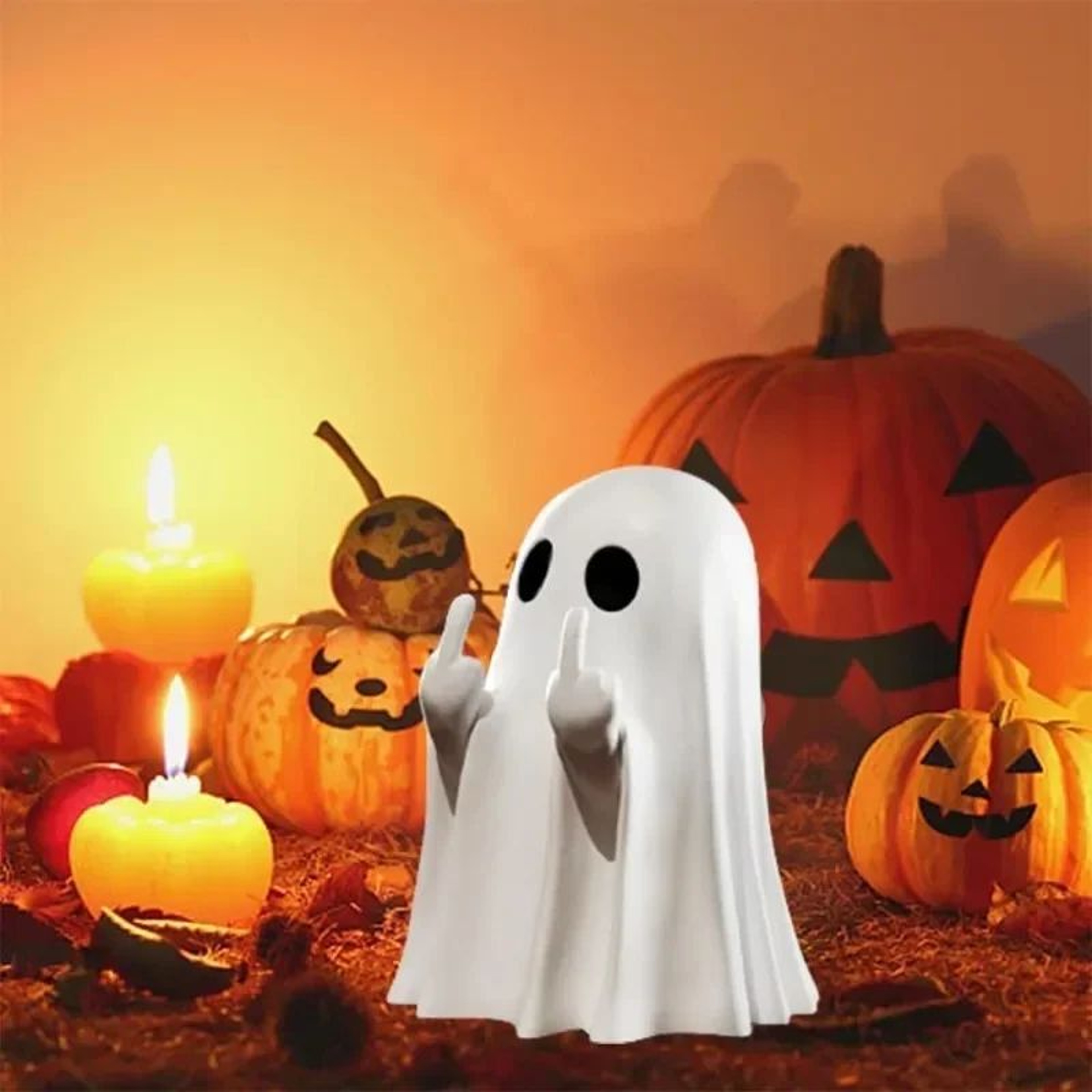 Luminous Middle Finger Ghost Figurine 1