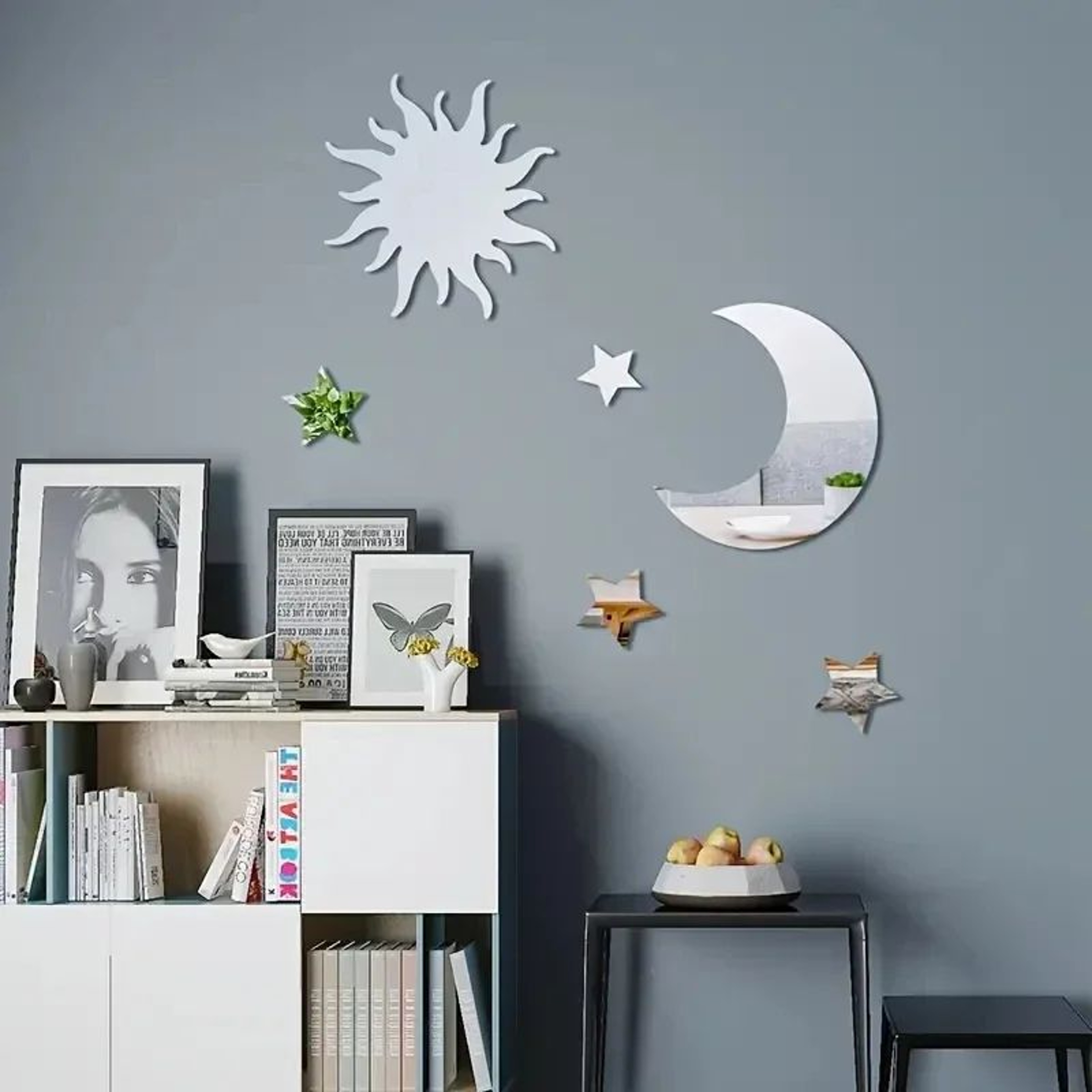 Star And Moon Mirror Wall Stickers 1