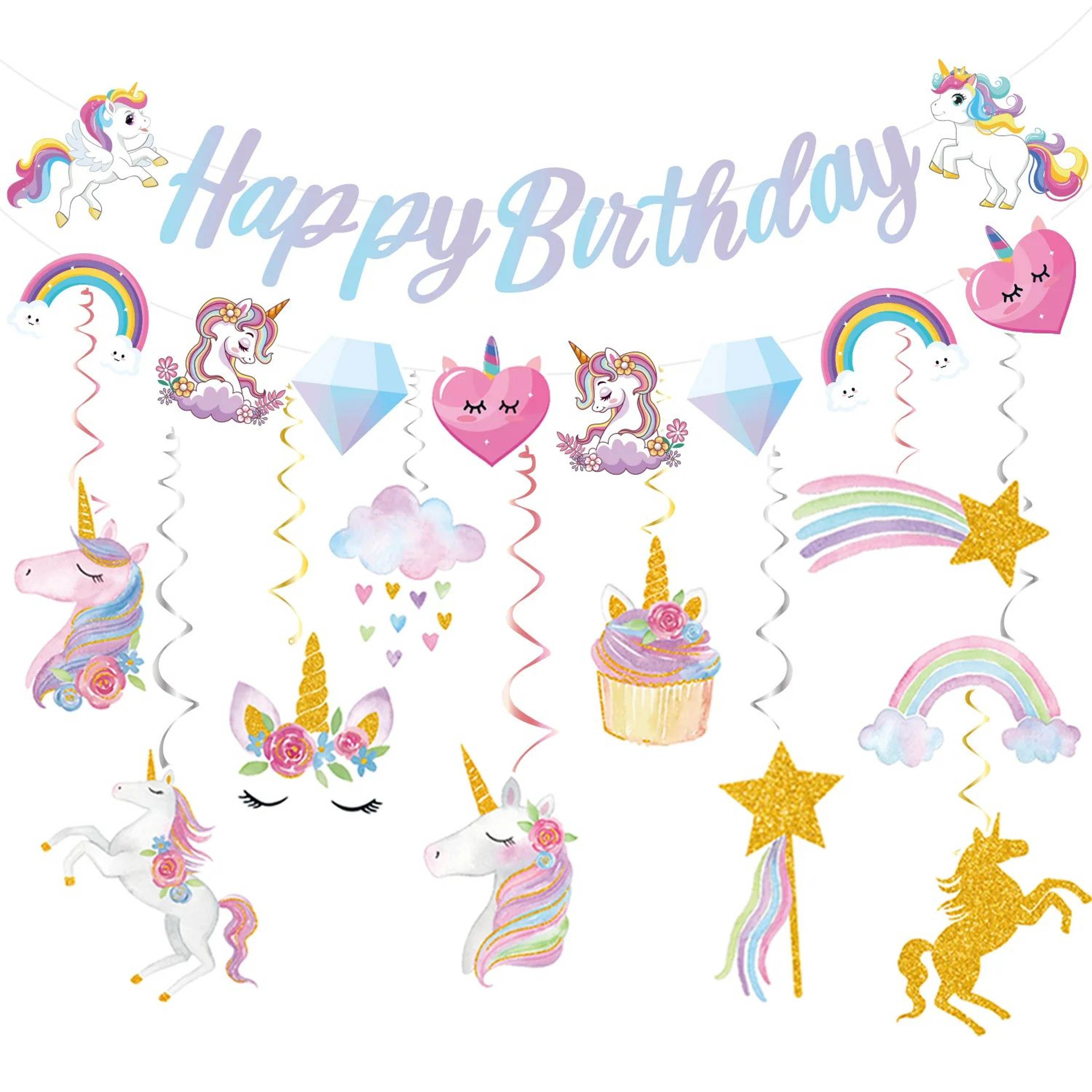 Unicorn Birthday Party Banner Decorations 5