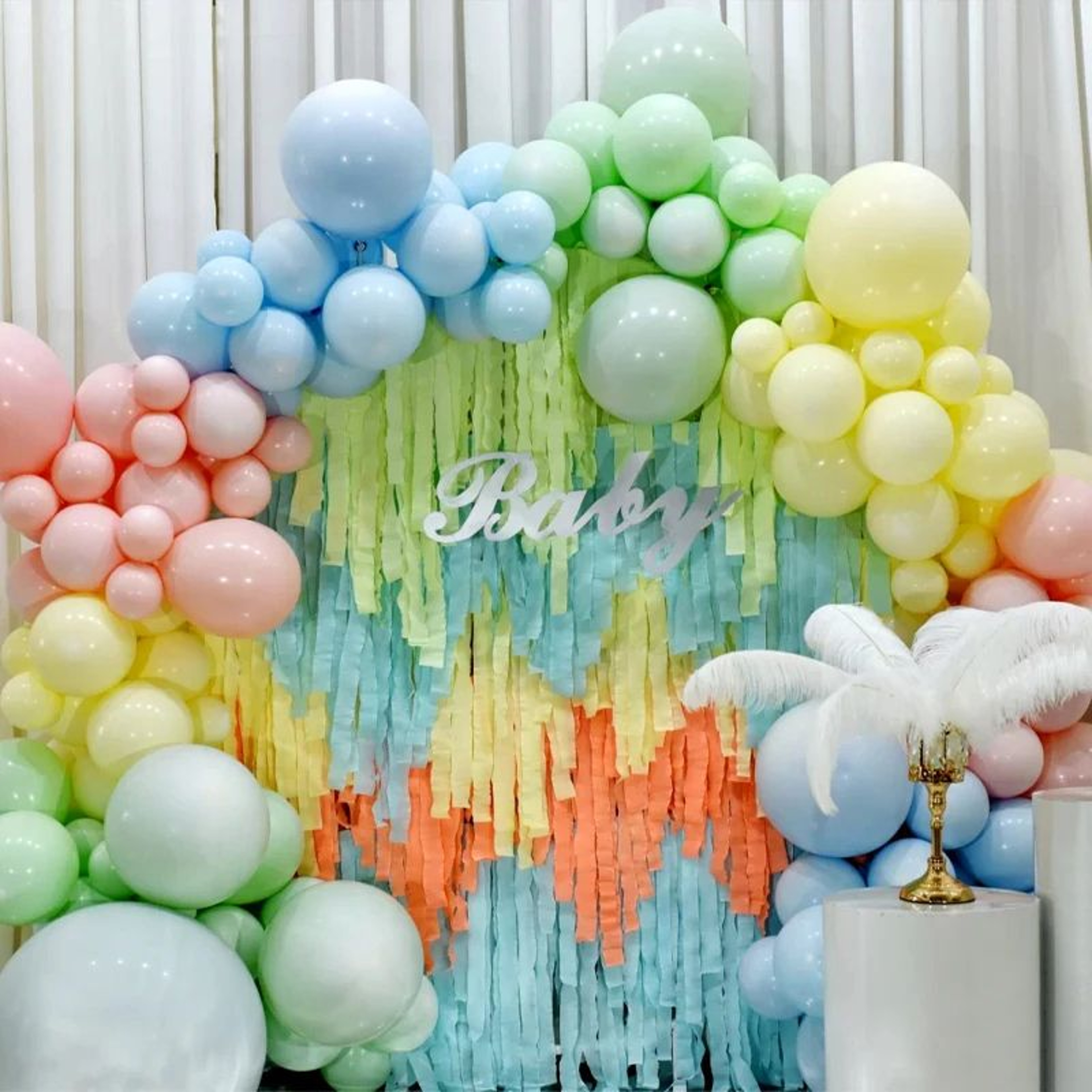 Rainbow Crepe Paper Party Streamers 2