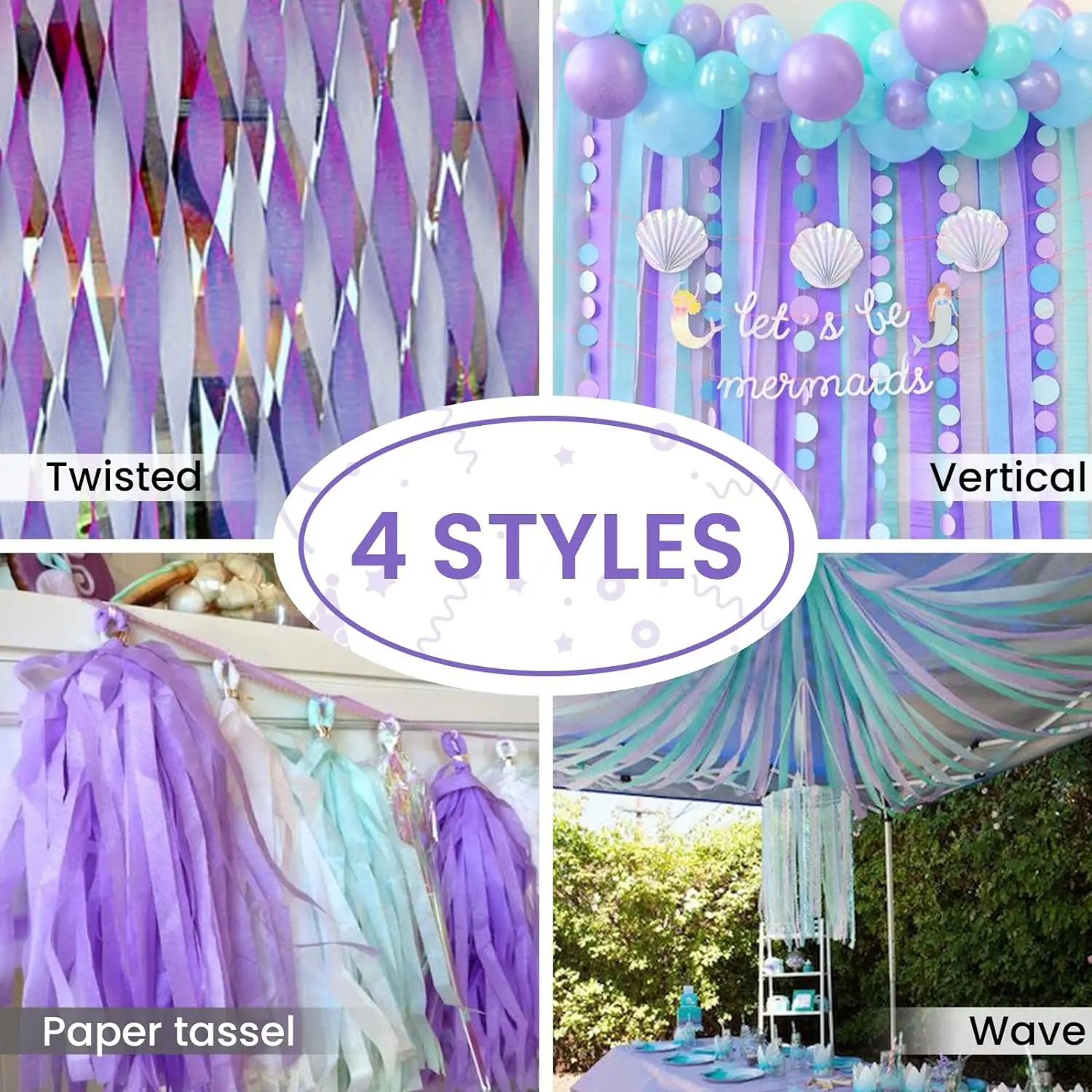 Rainbow Crepe Paper Party Streamers 3