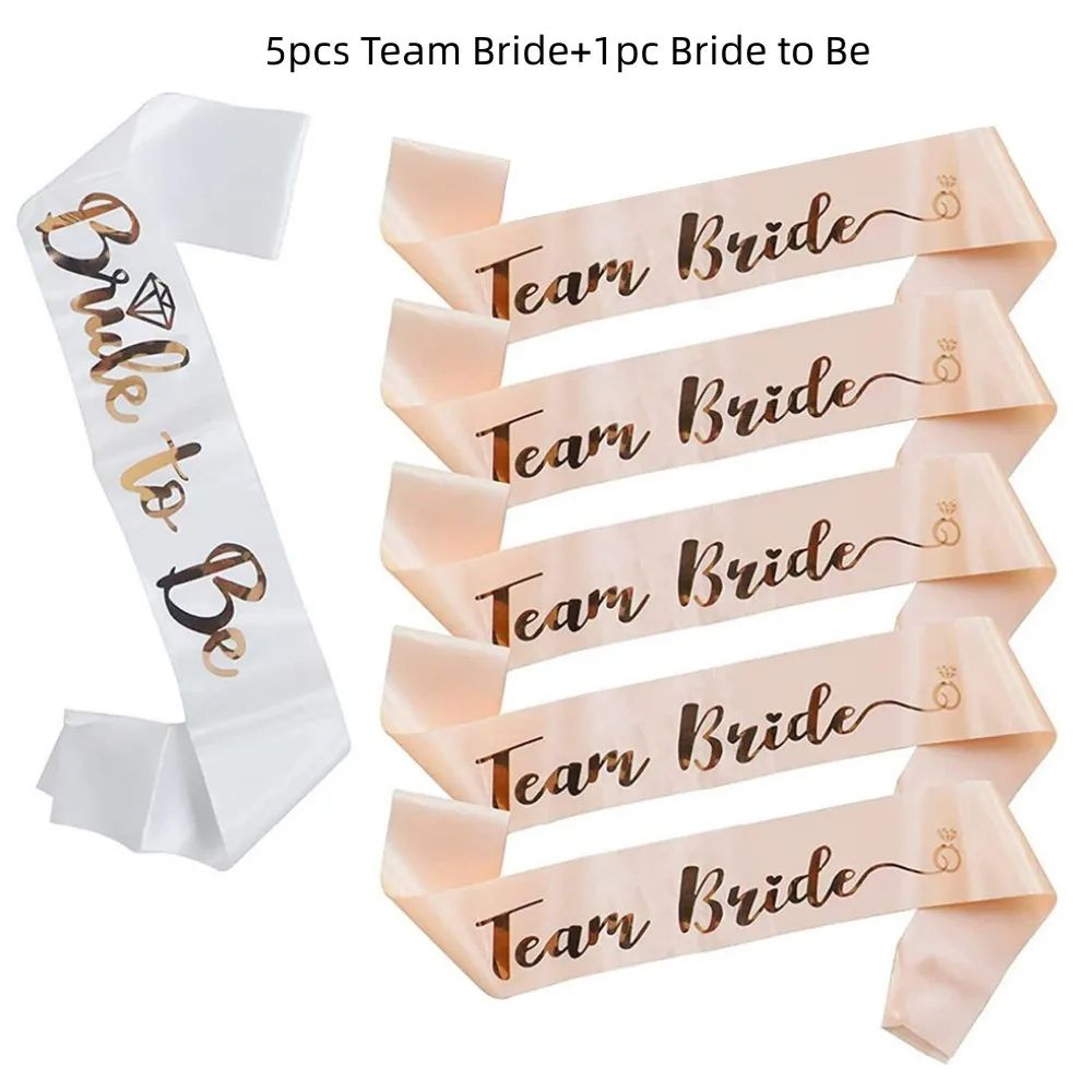Rose Gold Bride To Be Sash Set 8