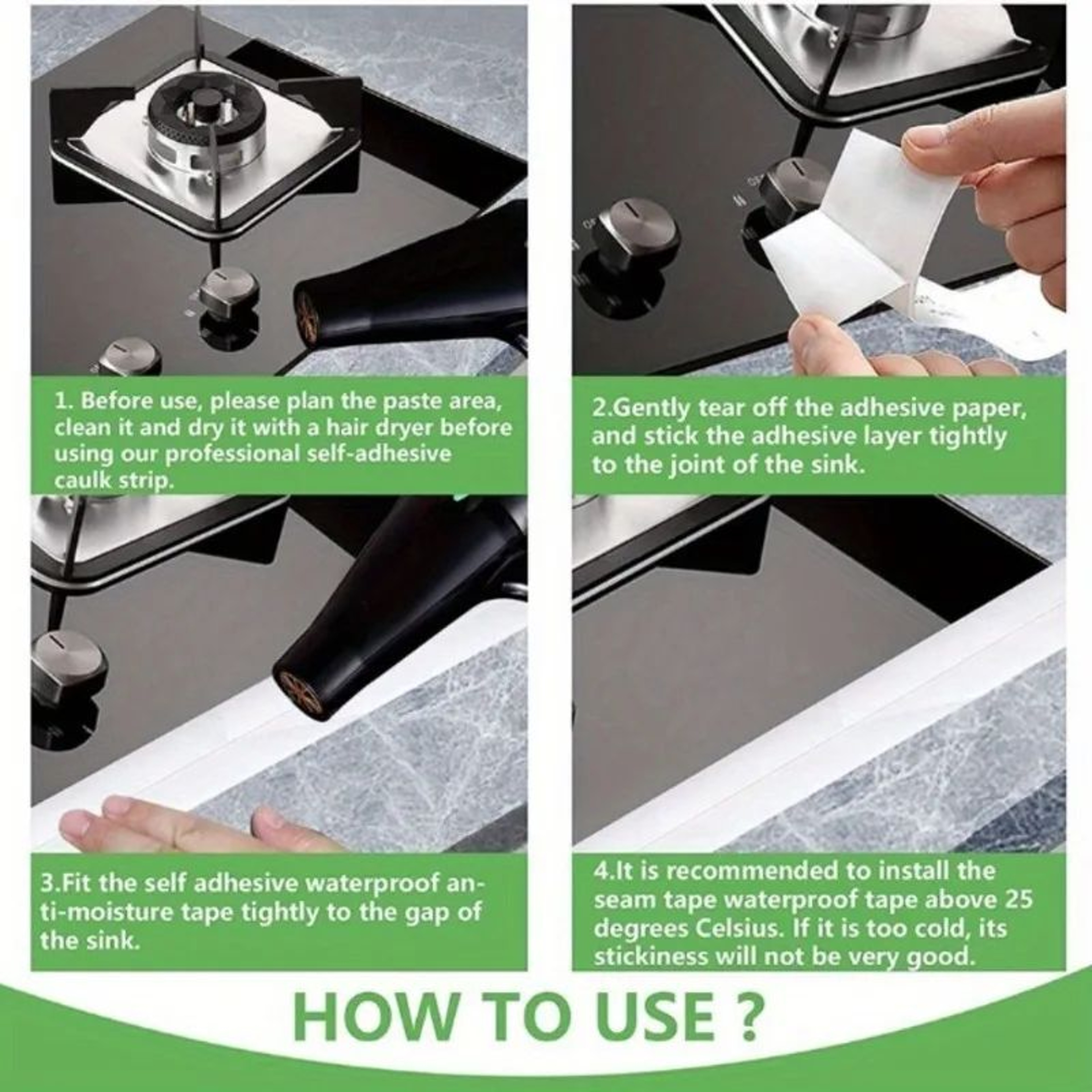 Waterproof Sink Edge Sealing Tape 3