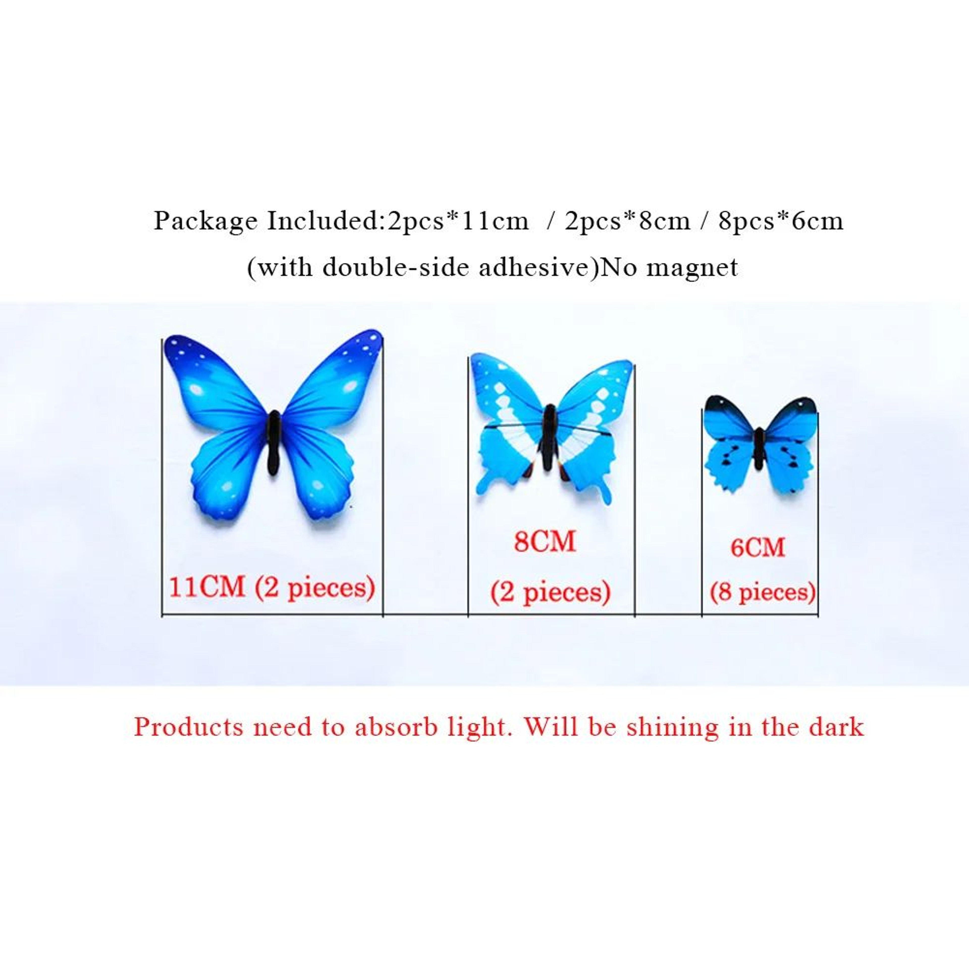12 Piece Luminous 3D Butterfly Wall Stickers 3