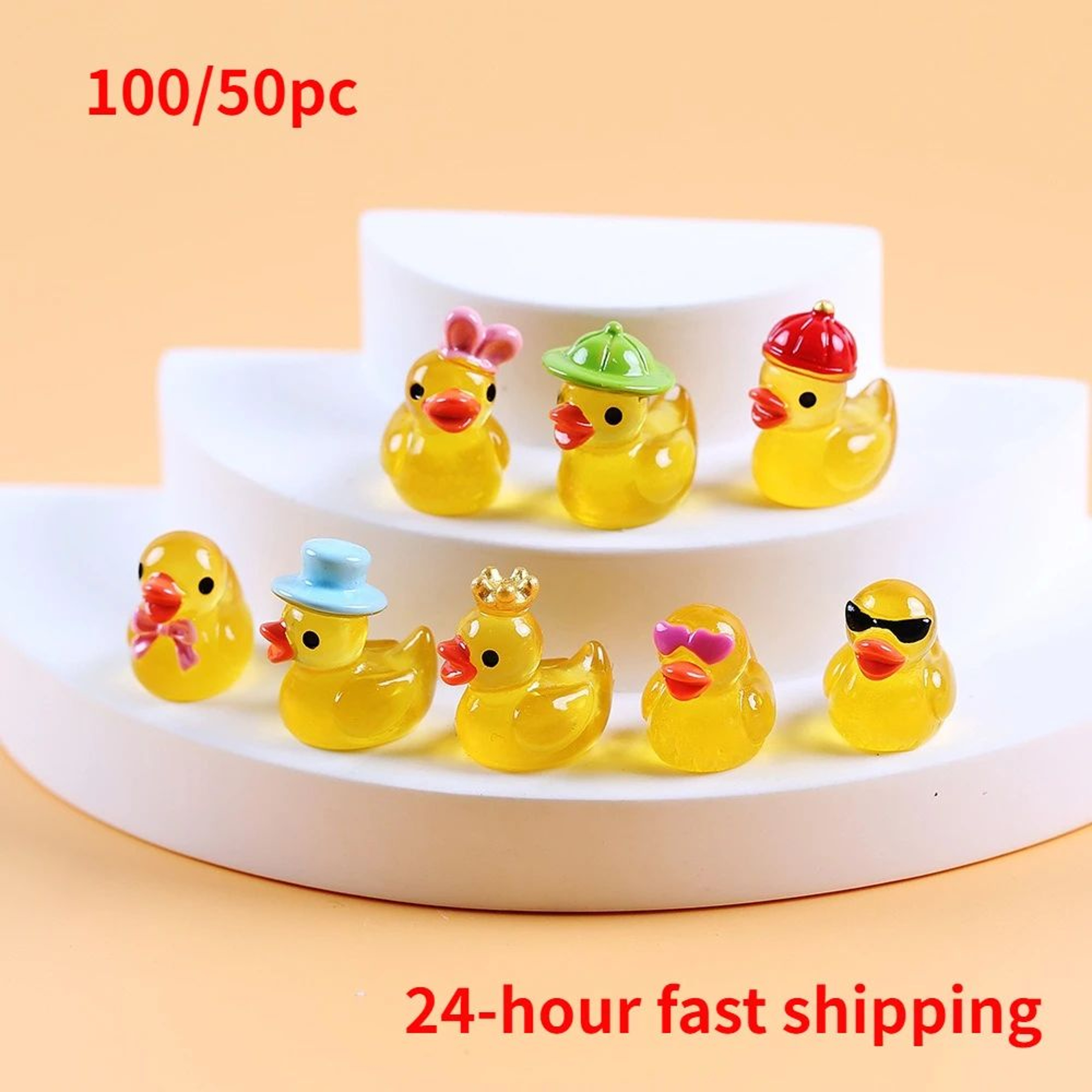 Mini Luminous Yellow Duck Figurines 0