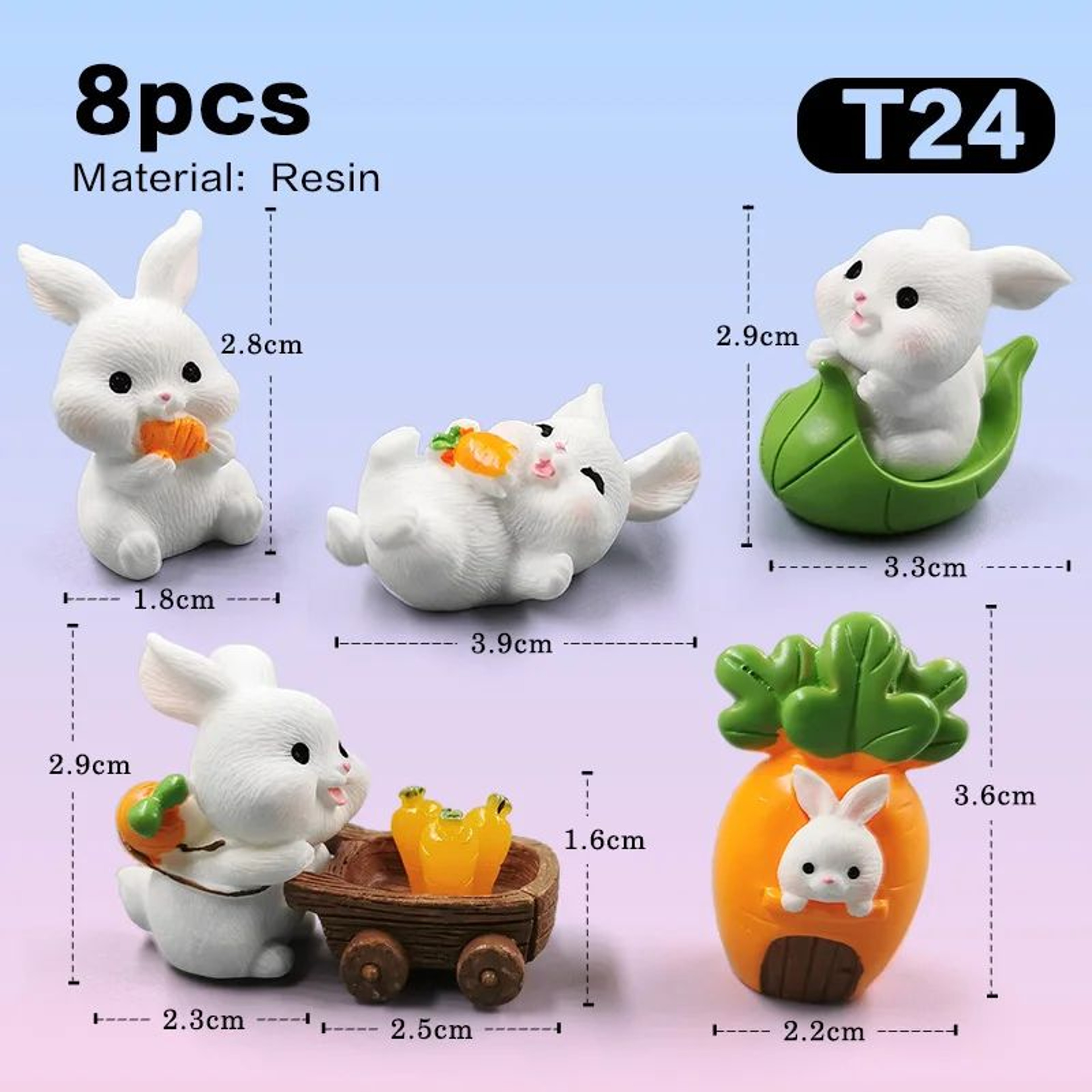 Cute Mini Rabbit Fairy Garden Figurine 16